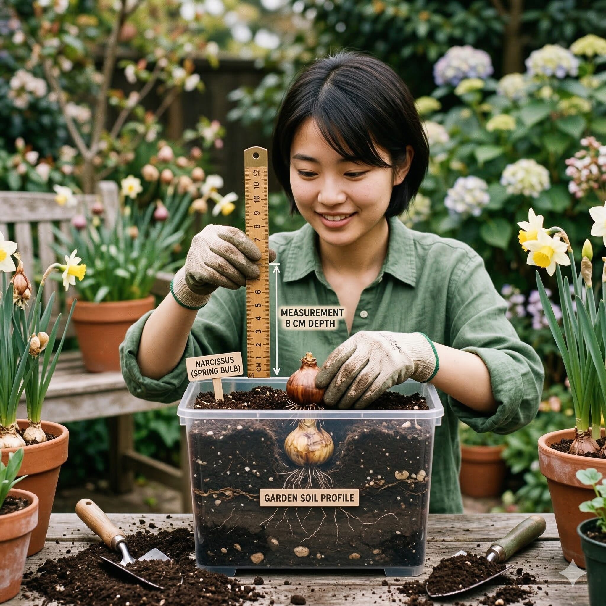 クロッカス 強さ4　クロッカスの球根が上に重なる性質と適切な植え付けの深さの解説