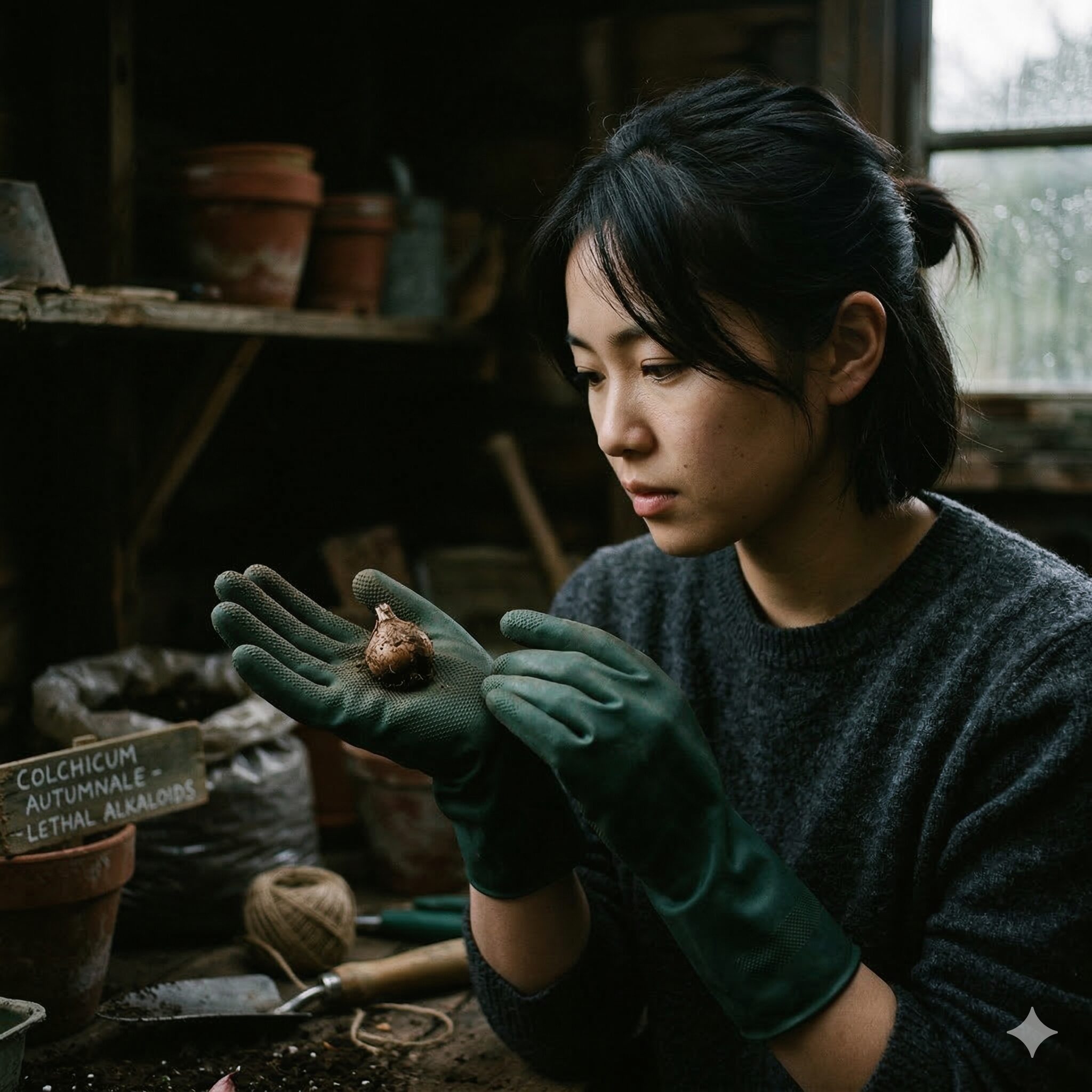 クロッカス 毒性4　少量でも人間の致死量に達する毒を持つイヌサフランの球根