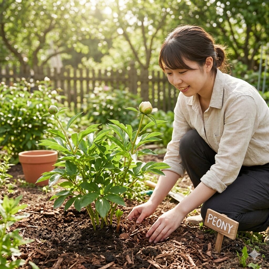 シャクヤクに似た花7　ガーデニングで元気に育つシャクヤクと日当たりの良い適切な栽培環境。