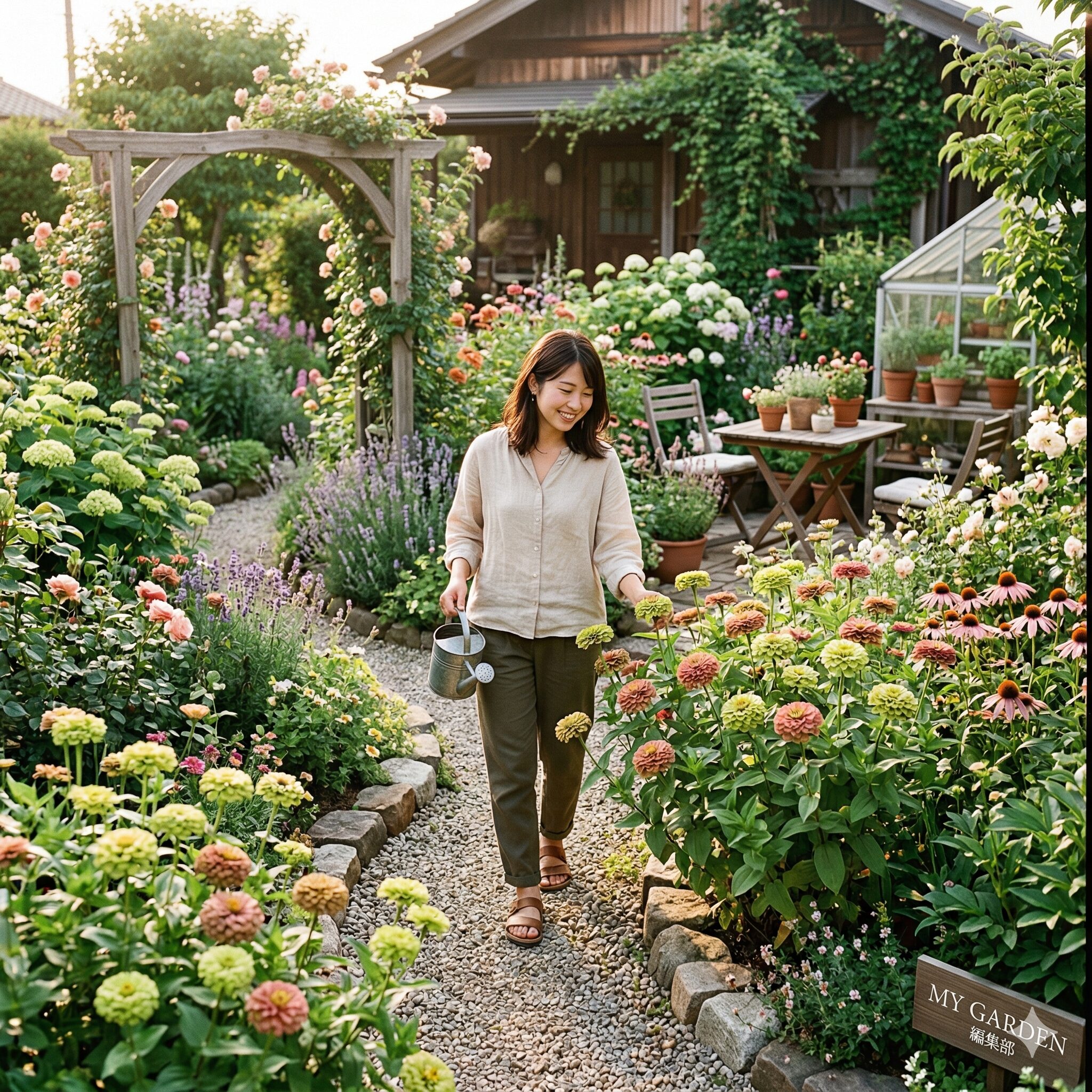 ジニア 人気 品種1　夏の庭を彩るアンティークカラーのおしゃれなジニアの風景