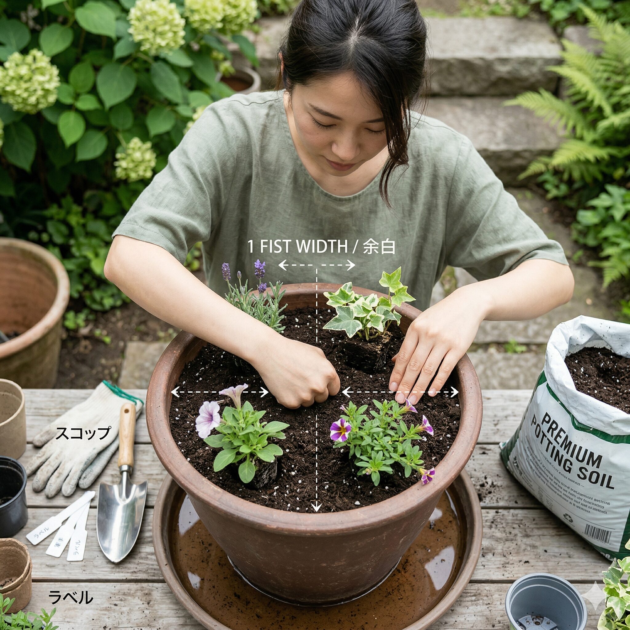 ジニア 寄せ植え 相性9　ジニアのうどんこ病を予防するための適切な株間の取り方