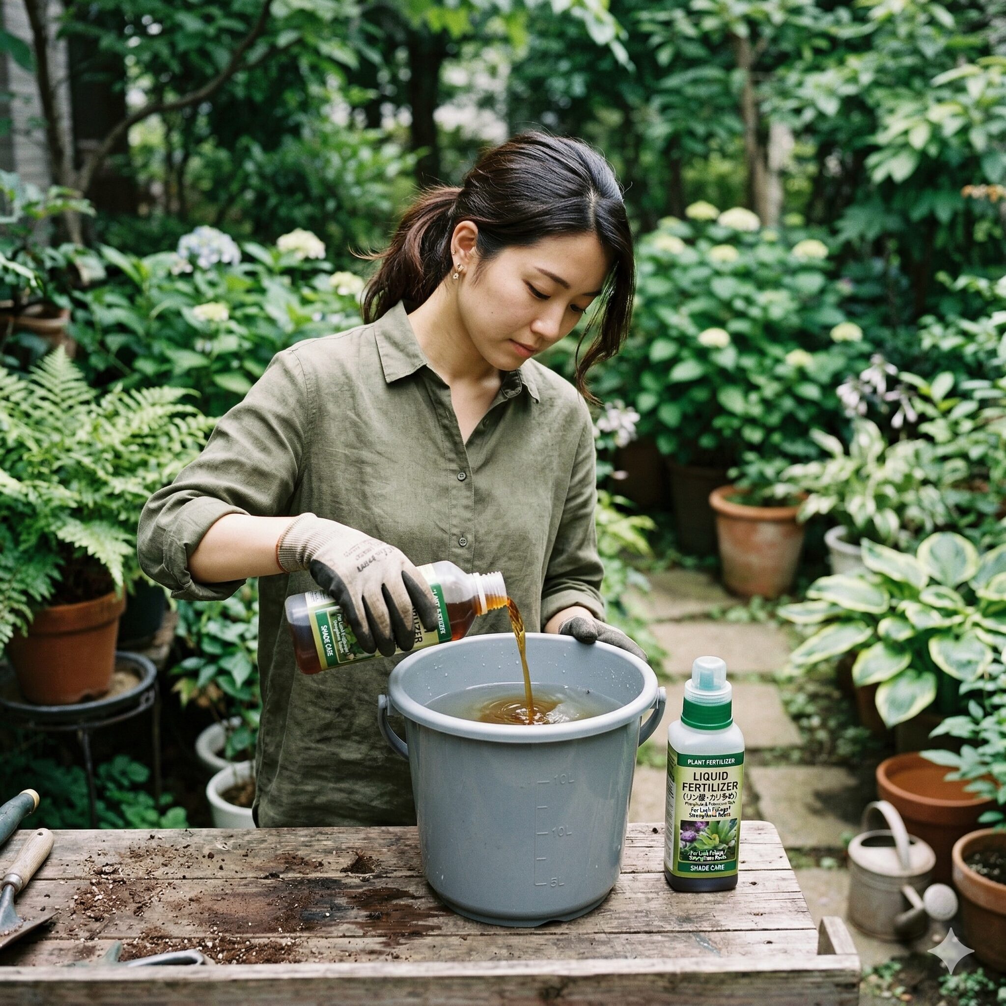 セネッティ 日陰7 セネッティの徒長を防ぐためのリン酸・カリ主体の薄い液体肥料作り