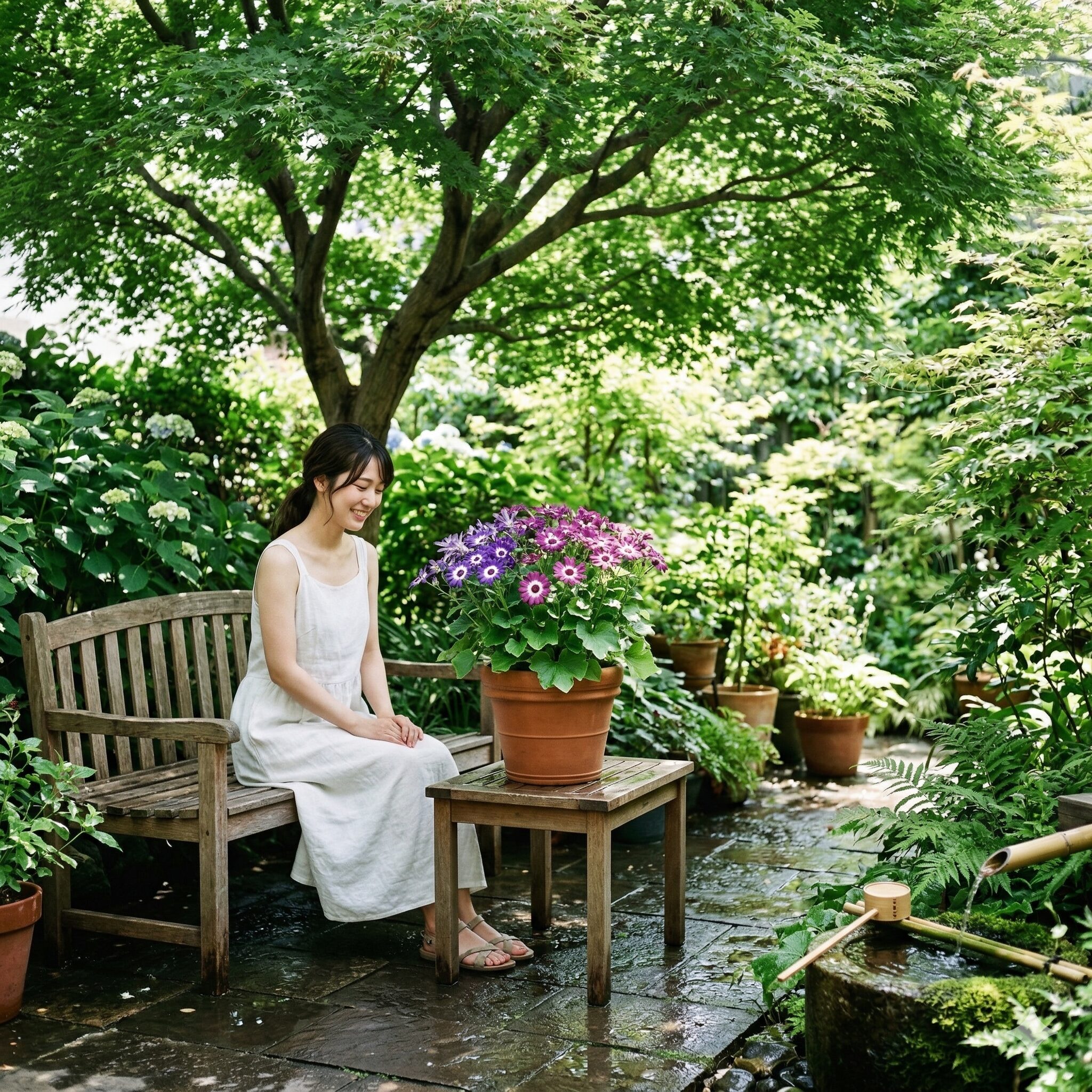 セネッティ 日陰9 夏の猛暑からセネッティを守る涼しい木陰での夏越し環境