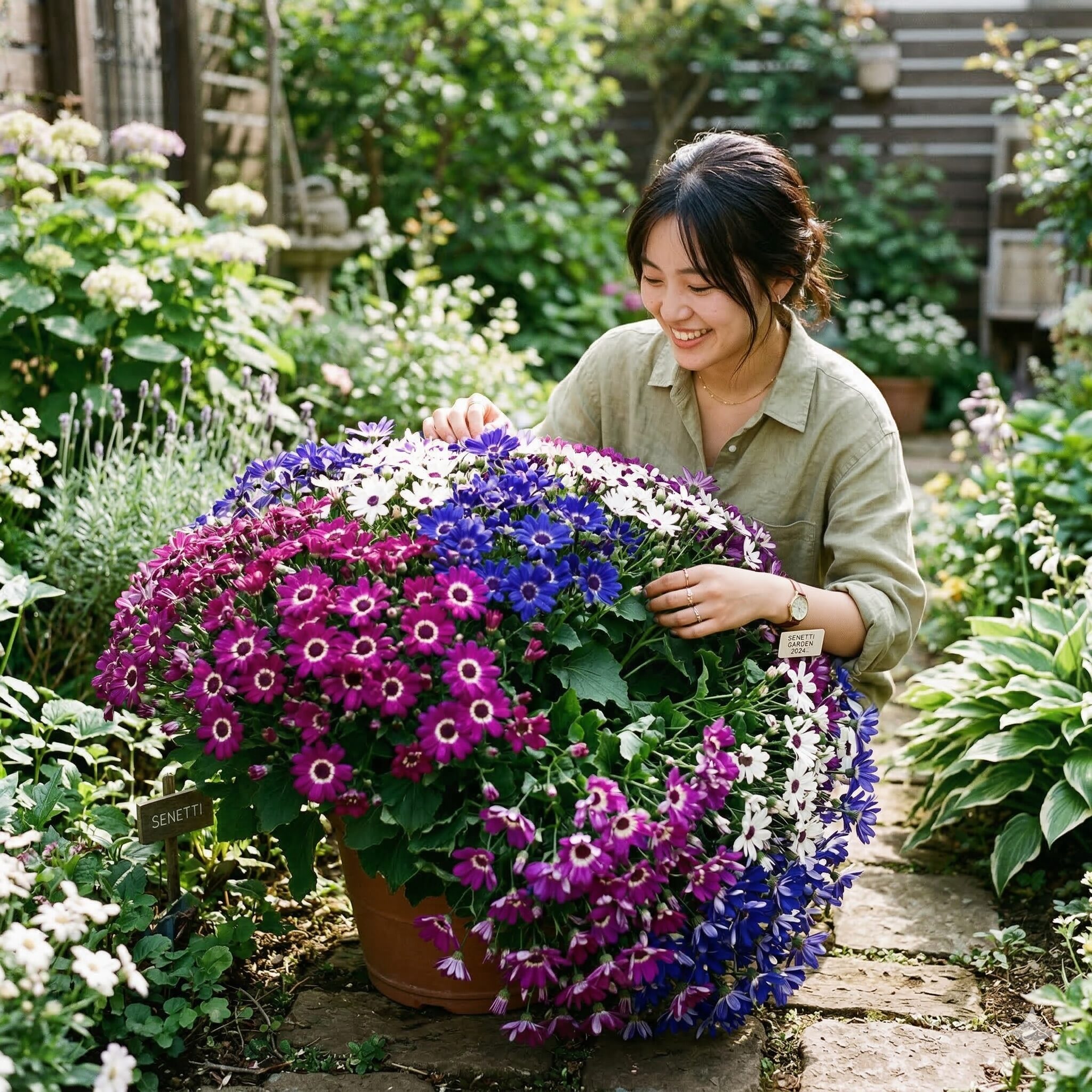 セネッティ 開花 時期8　4月の切り戻し後に再び満開を迎えたボリュームたっぷりのセネッティ