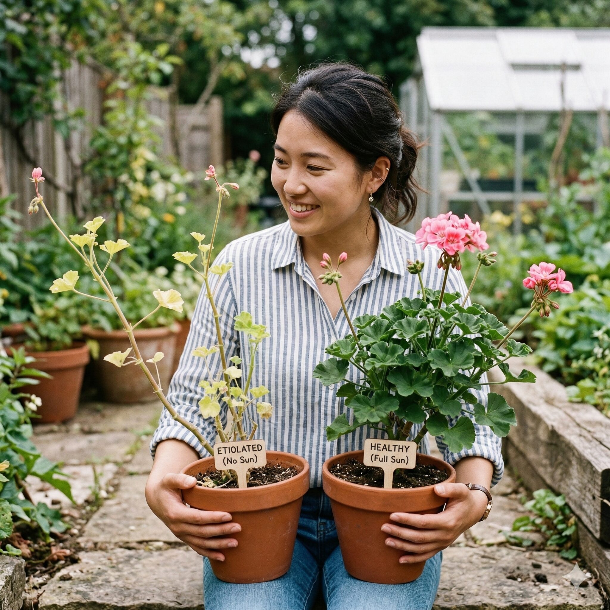 ダール ベルグ デージー 枯れ たら6　日照不足で茎がひょろひょろに伸びた徒長状態のダールベルグデージー