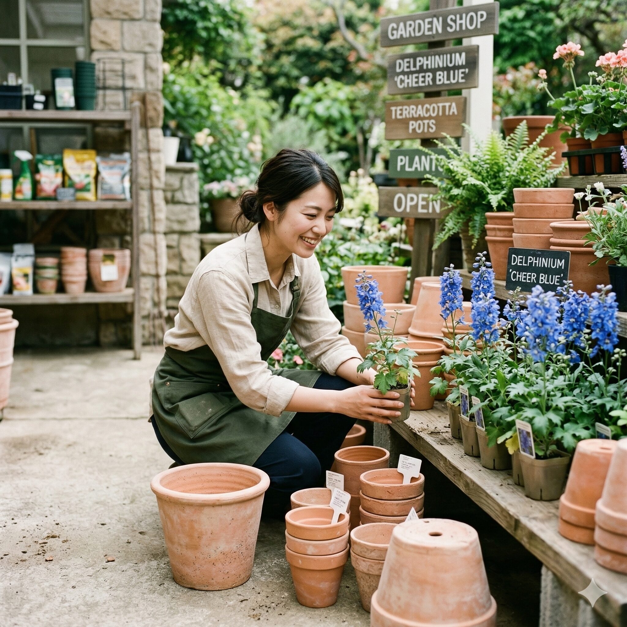 デルフィニウム チアブルー 育て方 通気性に優れ、デルフィニウム チアブルーの栽培に推奨される素焼き鉢とテラコッタ鉢。