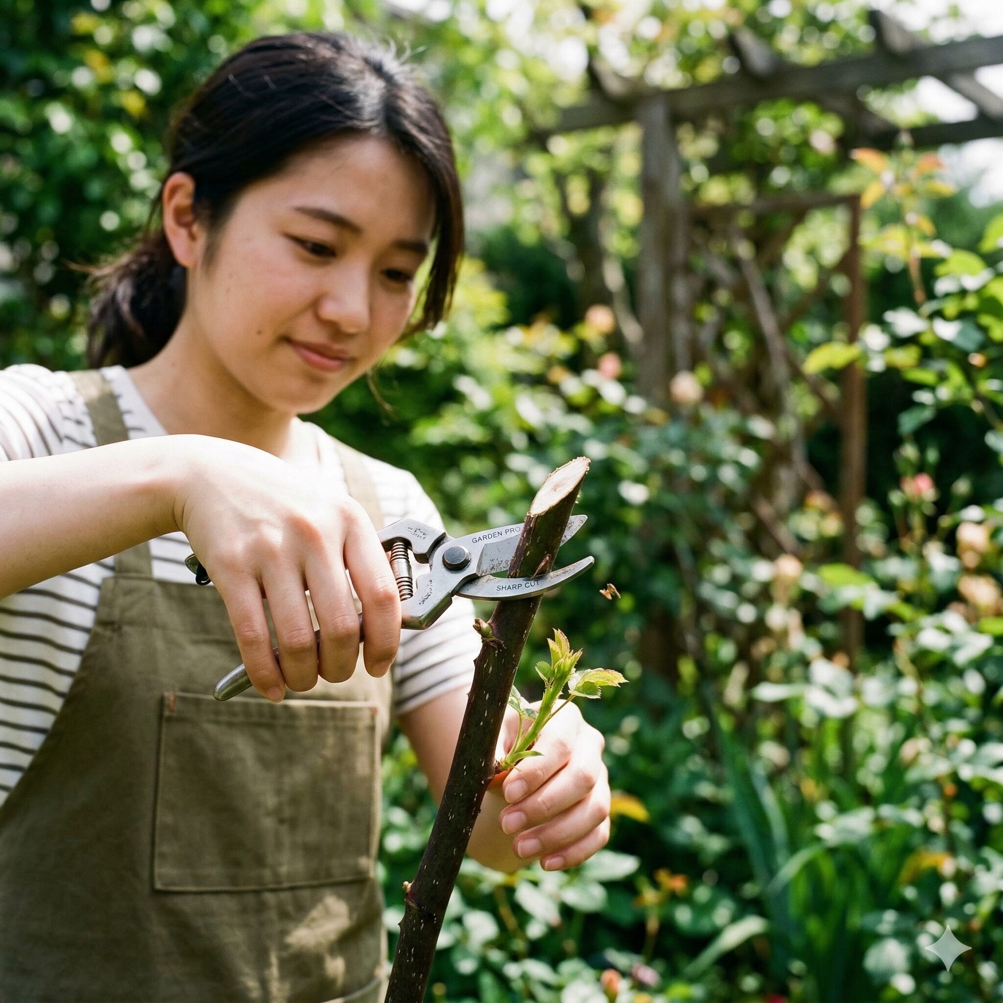 デルフィニウム 育て方 鉢植え8　2番花を咲かせるためのデルフィニウムの斜め切り戻し剪定