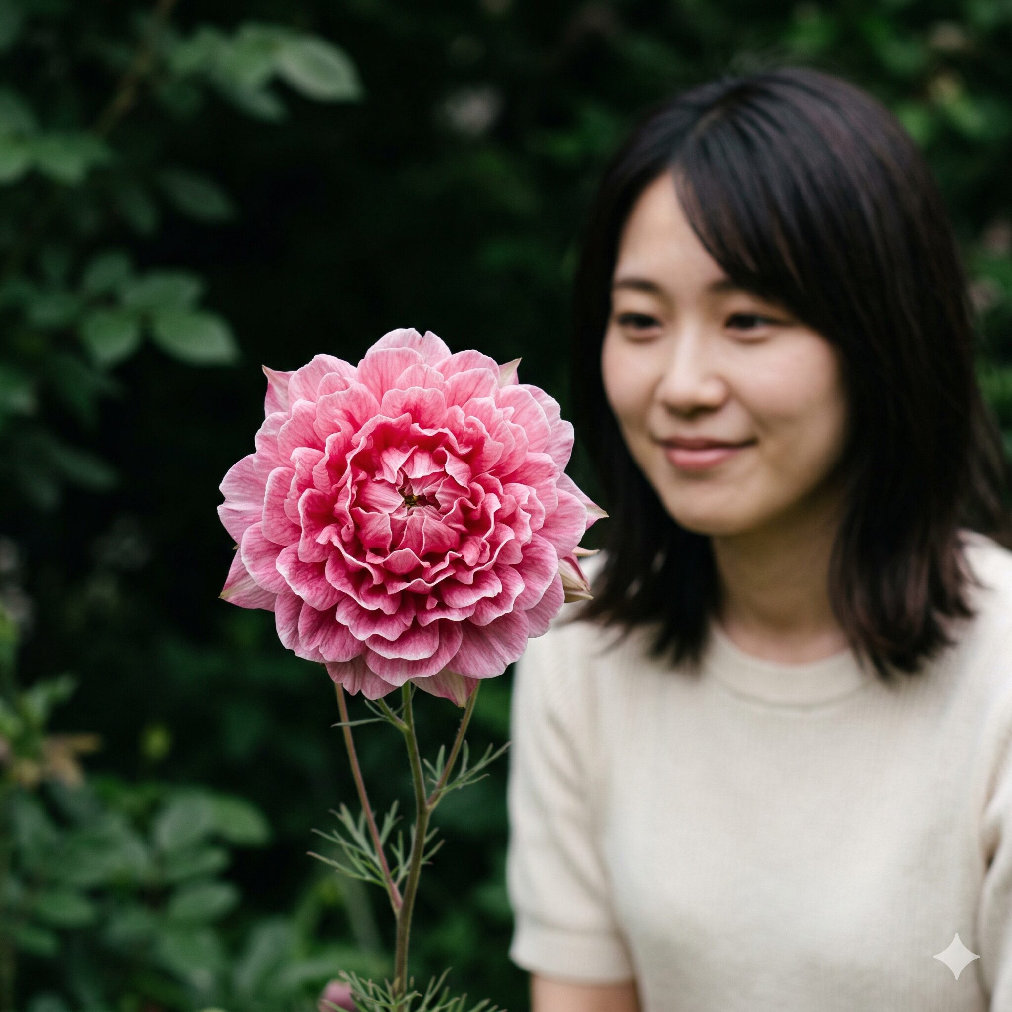 フェアリースター いつまで4　バラのように重なり合う花びらが美しい八重咲きニチニチソウ、フェアリースター・キャンディスパークル