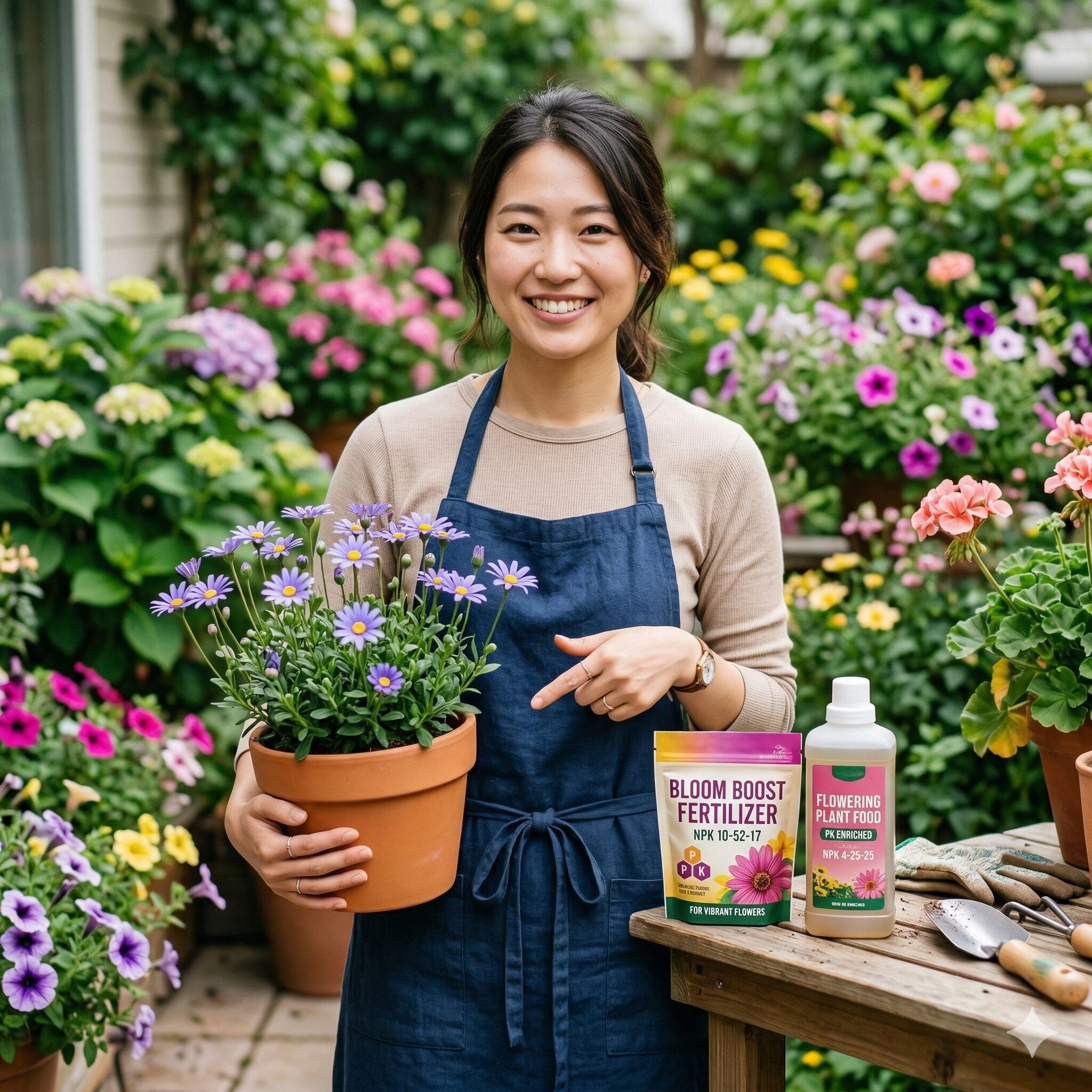 ブルー デージー 伸び すぎ4　茎を丈夫にし花付きを良くするリン酸・カリウム主体の園芸用肥料