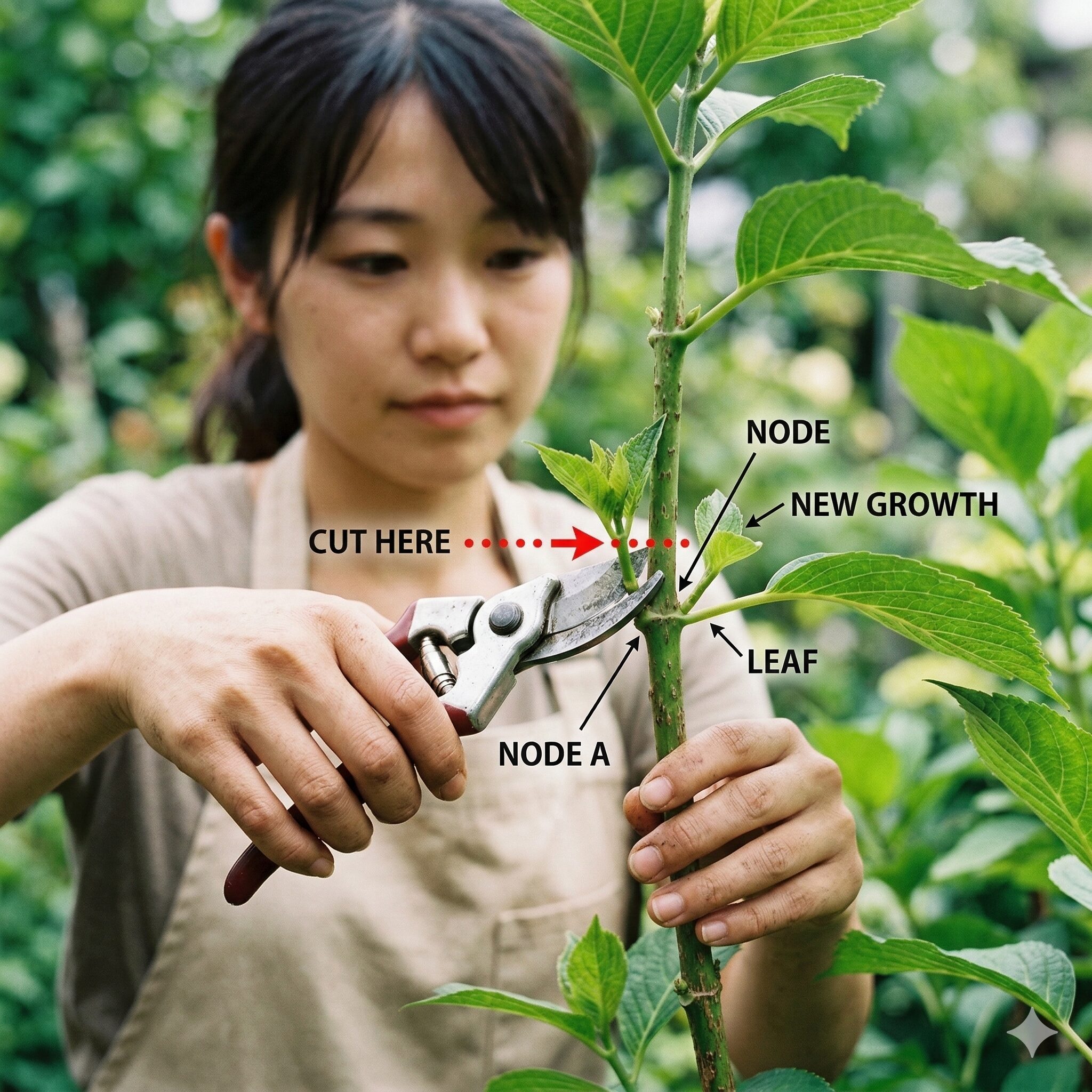 ブルー デージー 伸び すぎ7　ブルーデージーの切り戻し剪定でハサミを入れる正しい位置の解説