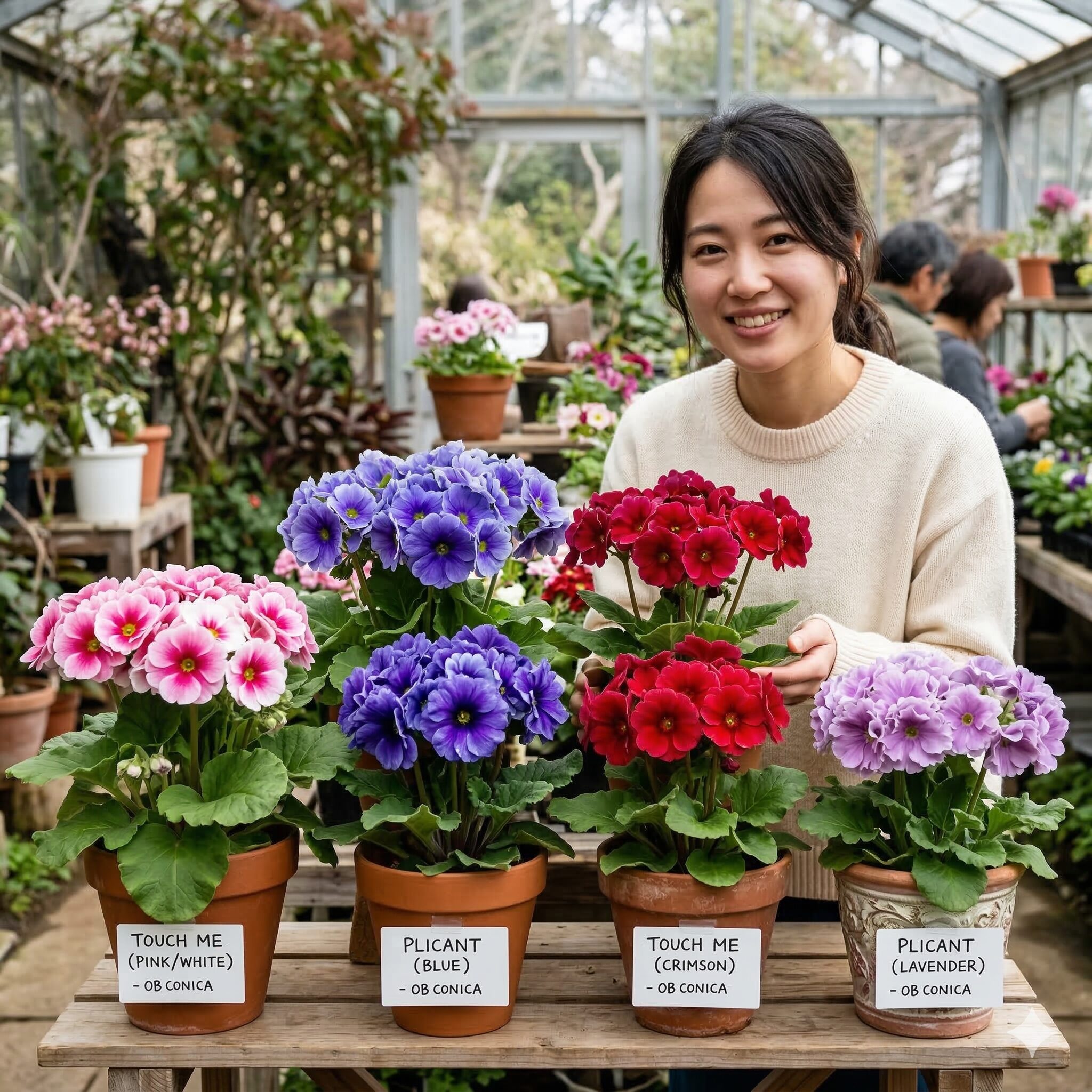 プリムラ オブコニカ 増やし方6　タッチミーやプリカントなどかぶれにくいプリミンフリー品種のプリムラ・オブコニカ