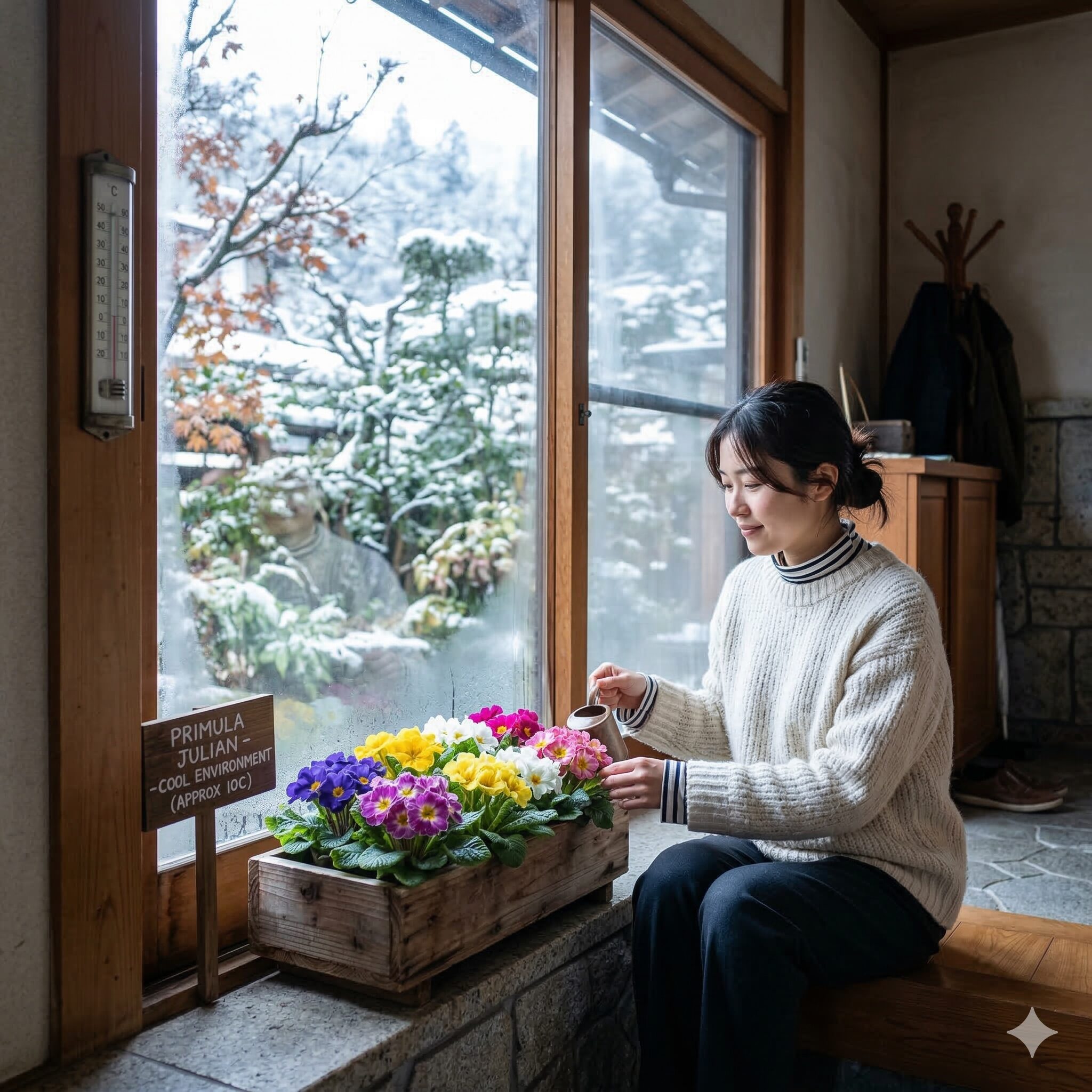 プリムラ ジュリアン 日陰6 室内でプリムラ・ジュリアンを長持ちさせるための涼しい窓辺の配置