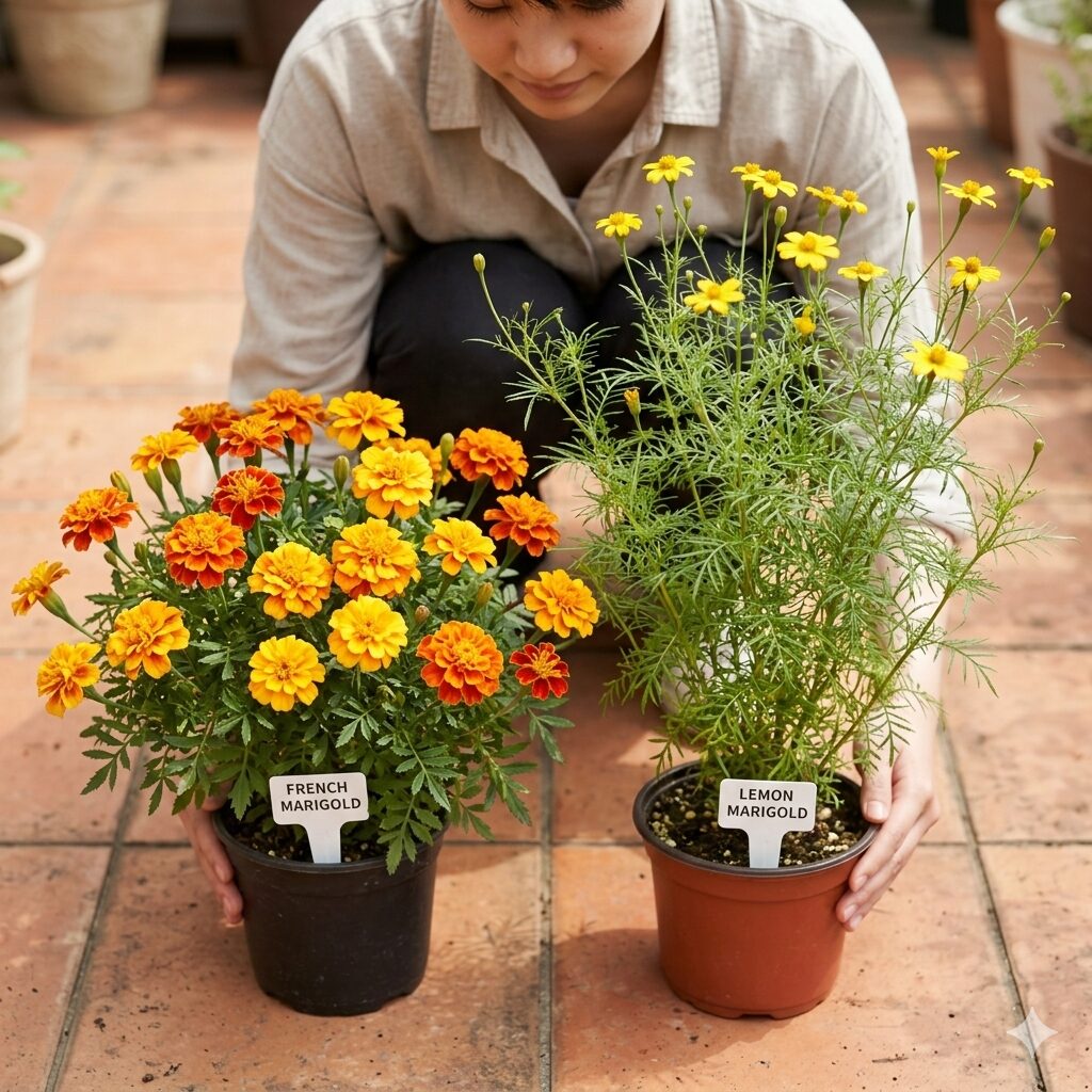 マリーゴールド 育て方 冬越し2 一年草のフレンチマリーゴールドと多年草のレモンマリーゴールドの見た目と種類の違い。
