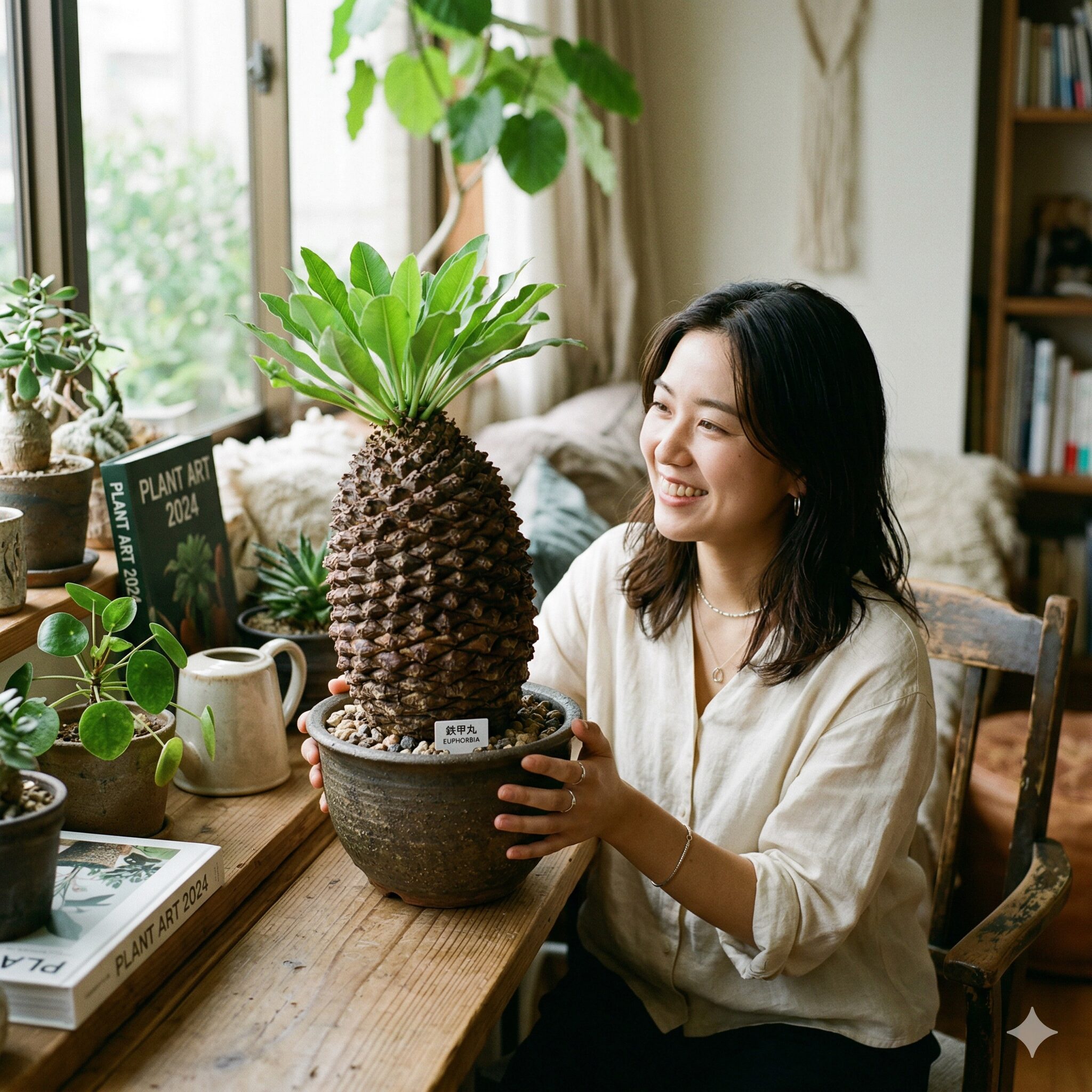 ユーフォルビア一覧5 塊根植物らしい太い幹が特徴的なユーフォルビア・鉄甲丸のコーデックス