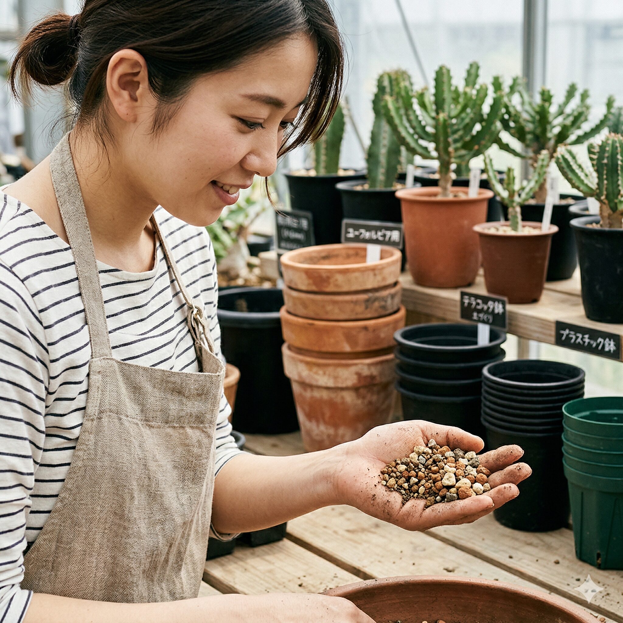 ユーフォルビア育て方4　排水性と通気性に優れたユーフォルビア・多肉植物専用のブレンド用土