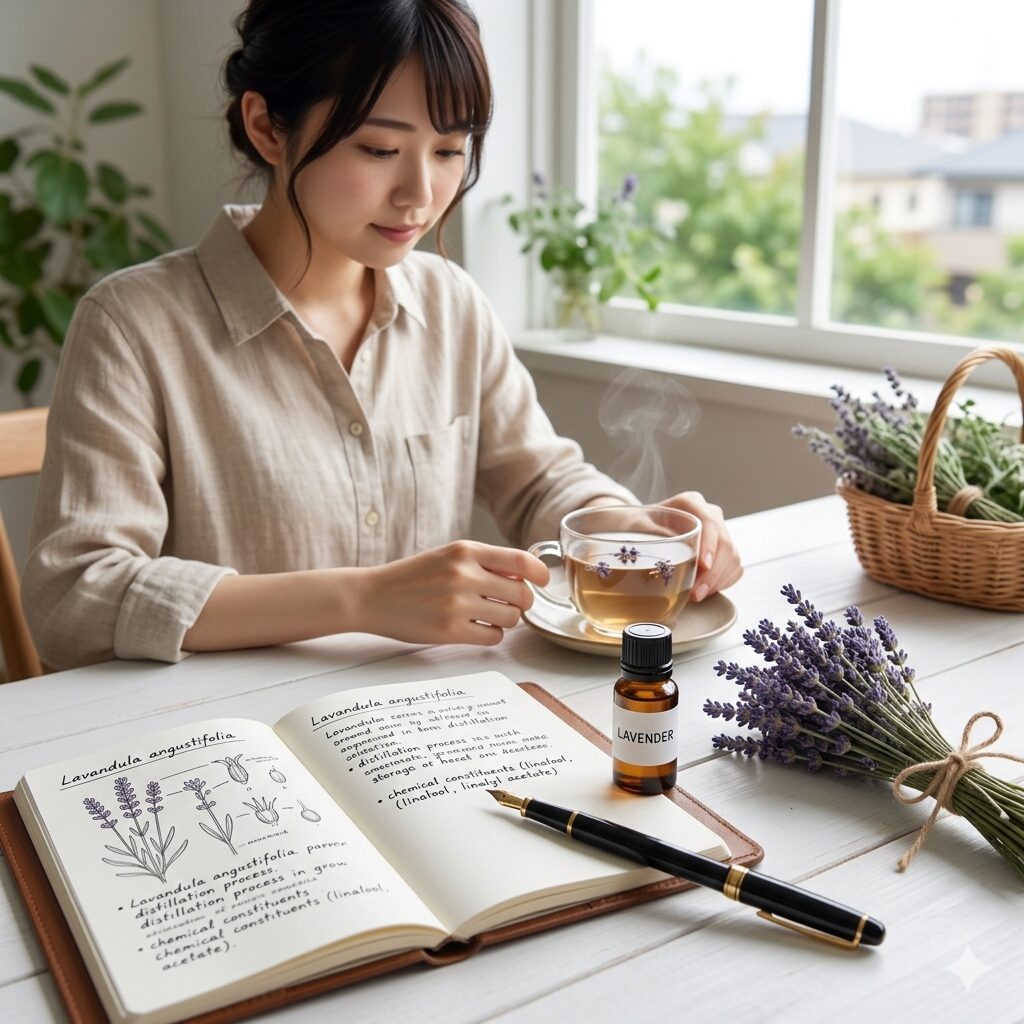 ラベンダー 花言葉 恋愛4 鎮静効果のあるラベンダー精油とドライフラワー、ハーブティーのリラックスセット