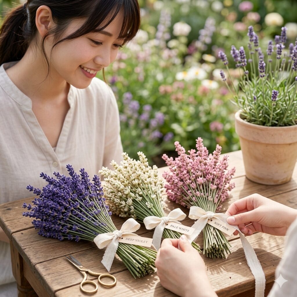 ラベンダー 花言葉 恋愛6 紫・白・ピンクと色ごとに異なるメッセージを持つラベンダーのカラーバリエーション