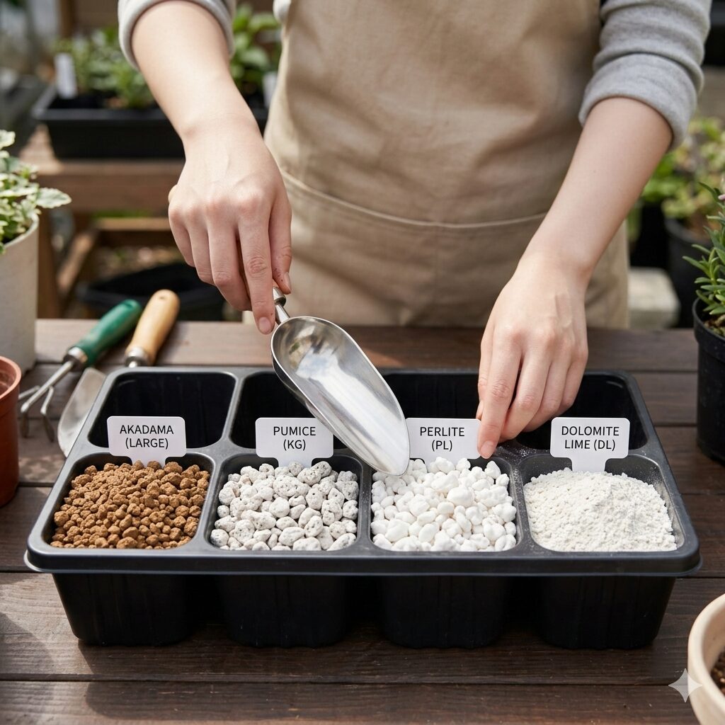 ラベンダーグロッソ 地植え5 ラベンダーの地植えに最適な赤玉土(大粒)、軽石、苦土石灰の土壌改良資材