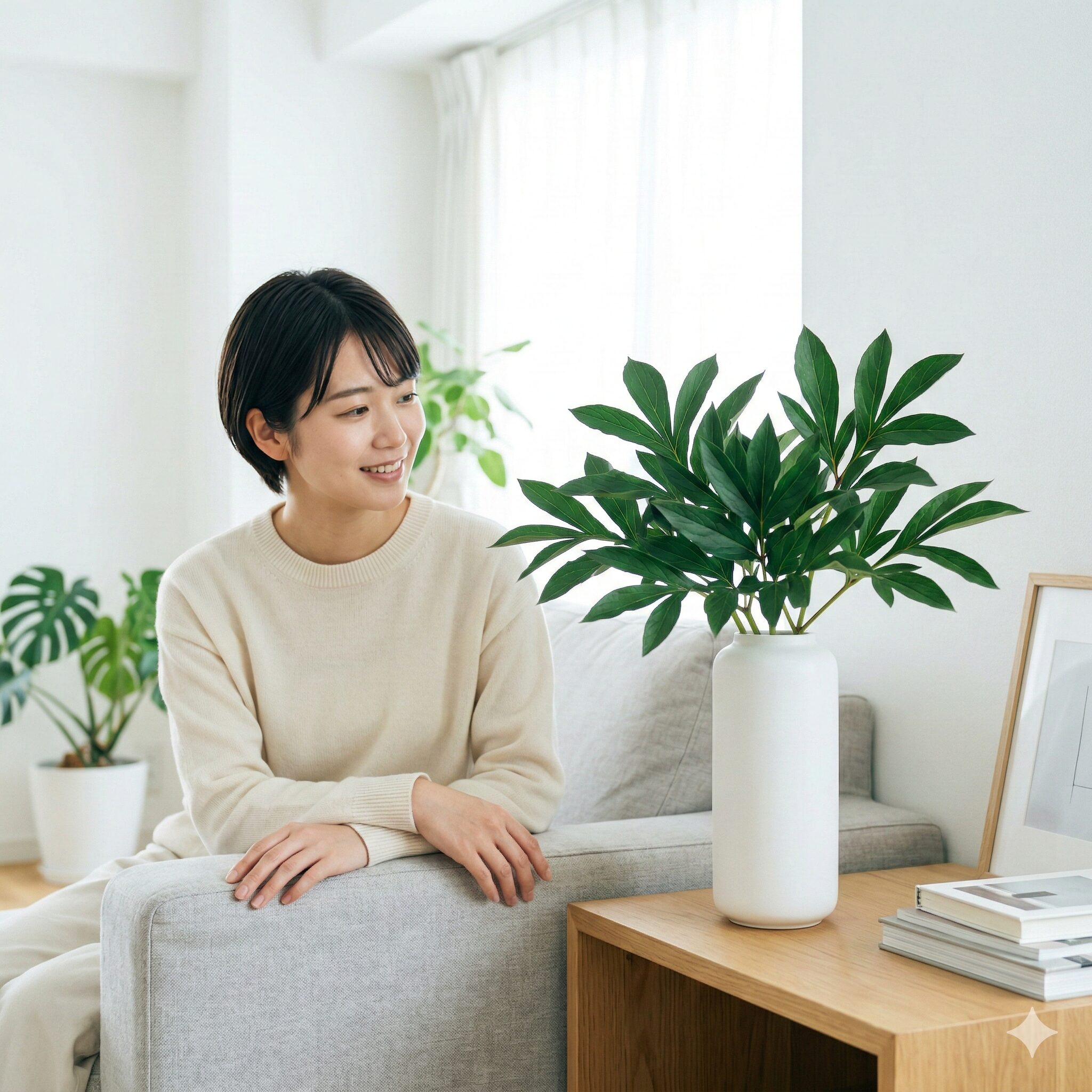 芍薬 葉っぱだけ10　芍薬の葉の美しい造形を活かしたスタイリッシュなインテリアグリーン