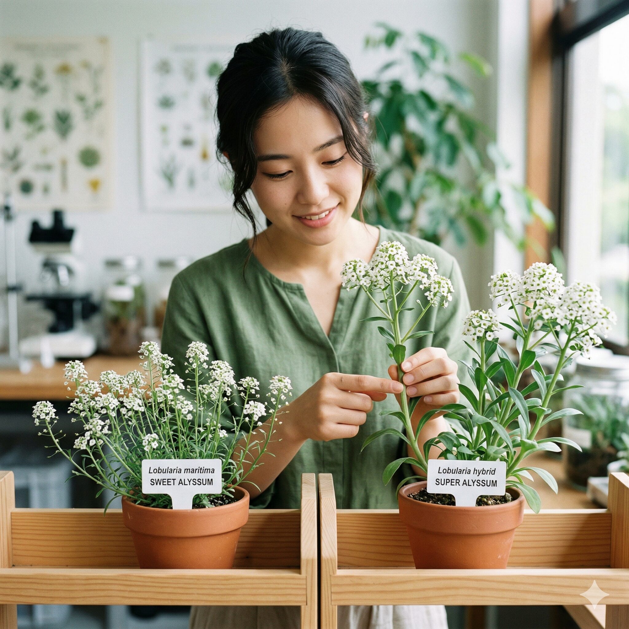 スイートアリッサム スーパーアリッサム 違い2 スイートアリッサムとスーパーアリッサムの植物学的な特徴とラベルの比較