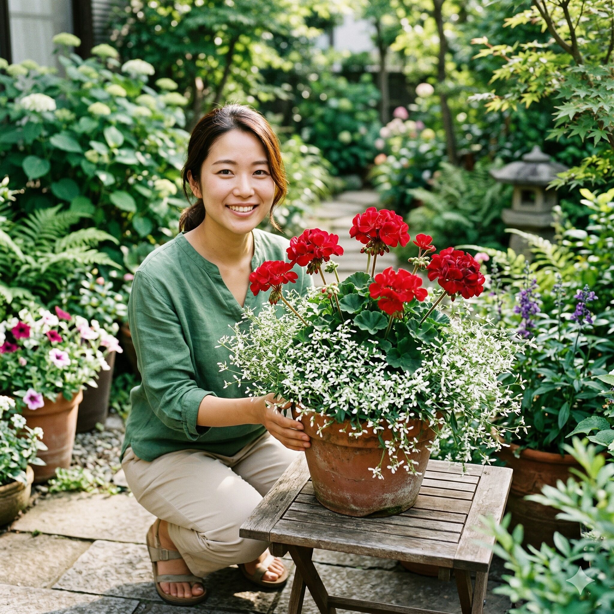 スイートアリッサム 似た花8　寄せ植えでアリッサムの代わりとして活躍するユーフォルビア・ダイアモンドフロスト。