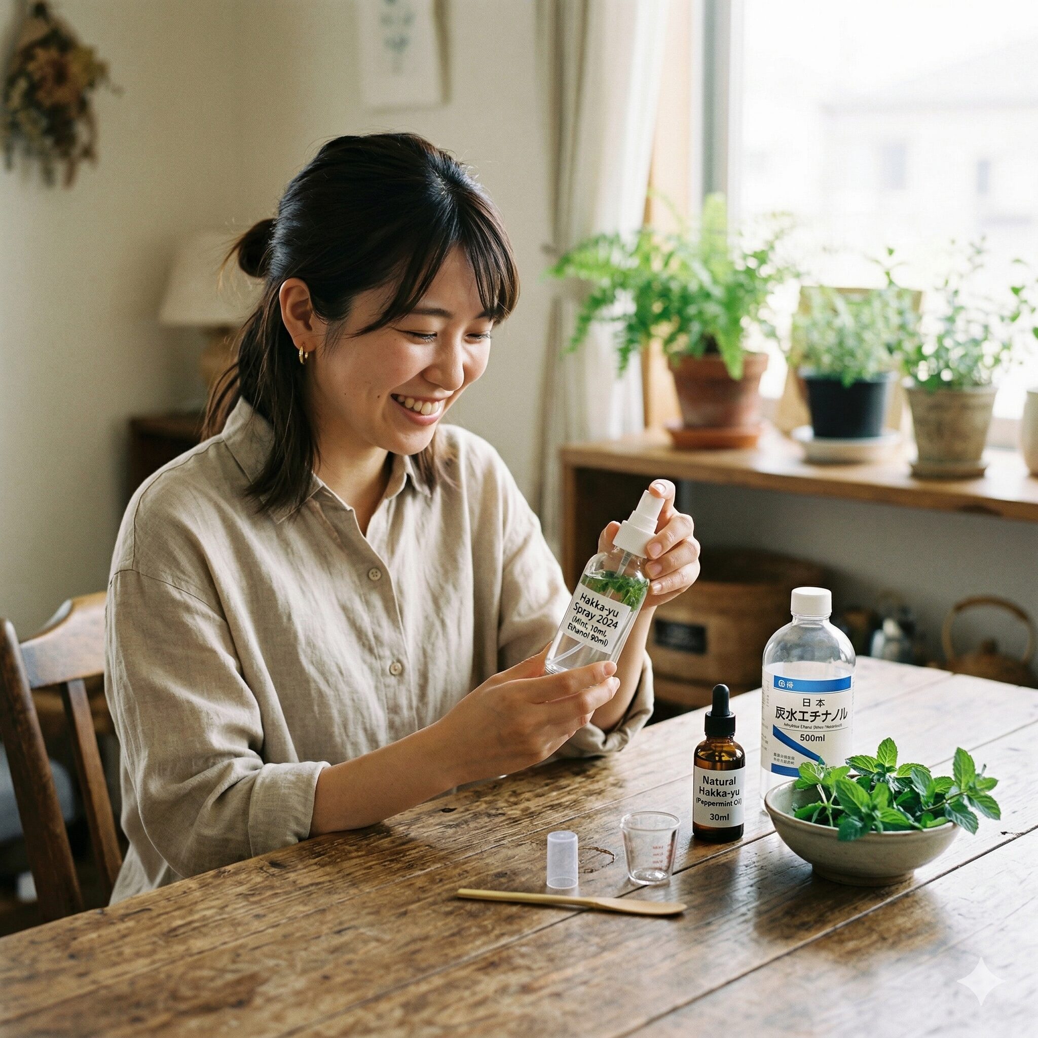 スイートアリッサム 虫10　ハッカ油と水で作ったスイートアリッサム用の手作り虫除け忌避スプレー