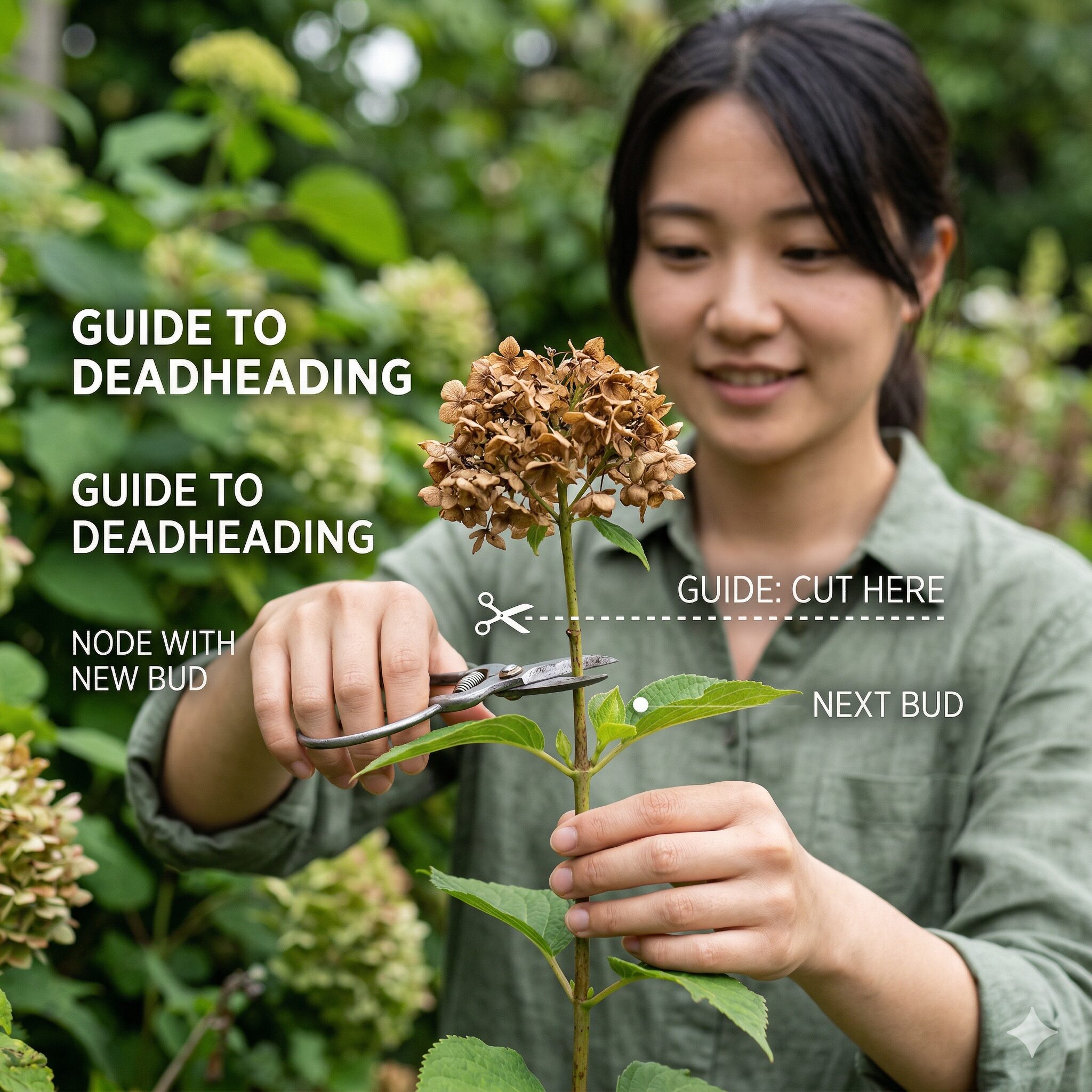 スカビオサ の 育て 方9 新しい花芽を育てるためにスカビオサの花がらを茎の付け根で摘み取る方法