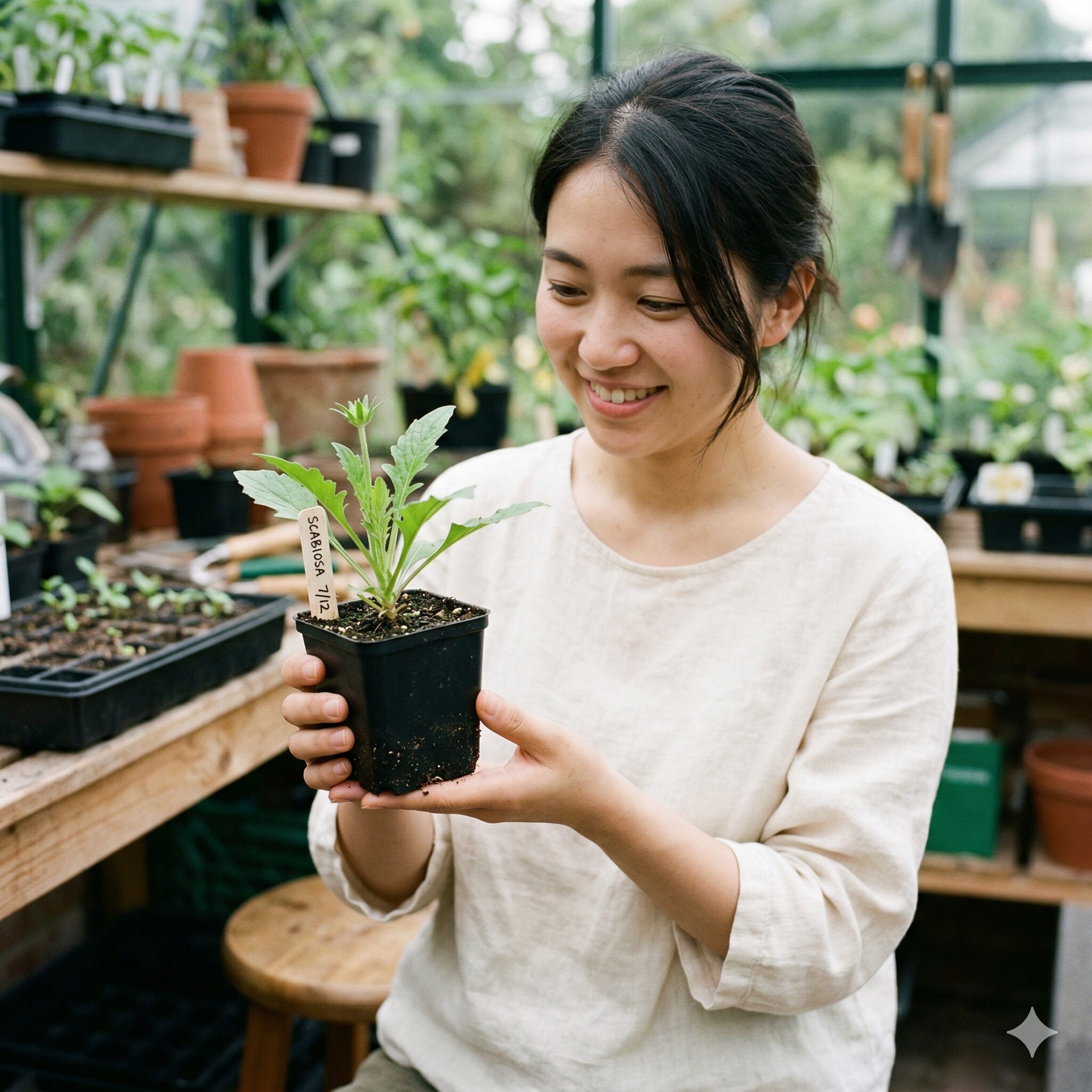 スカビオサ ピンクレース10 挿し芽によって新しい命を繋ぎ若返りに成功したスカビオサ・ピンクレースの苗