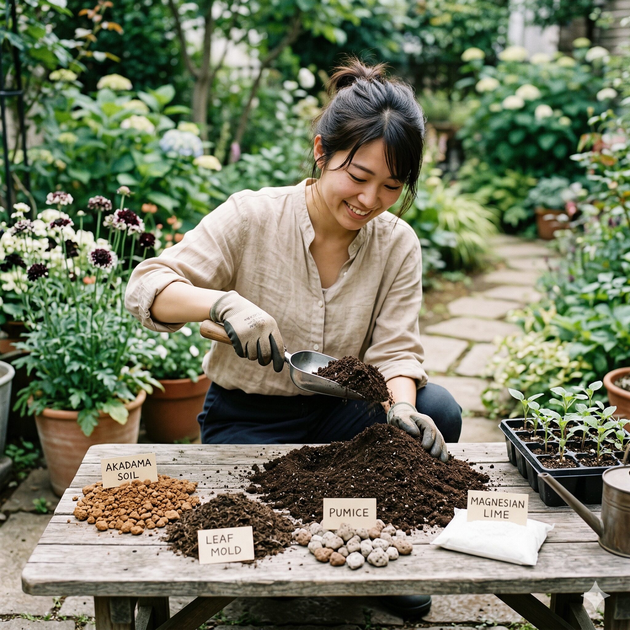 スカビオサ ブラックナイト6　スカビオサ ブラックナイトに適した排水性の高い配合土の作り方
