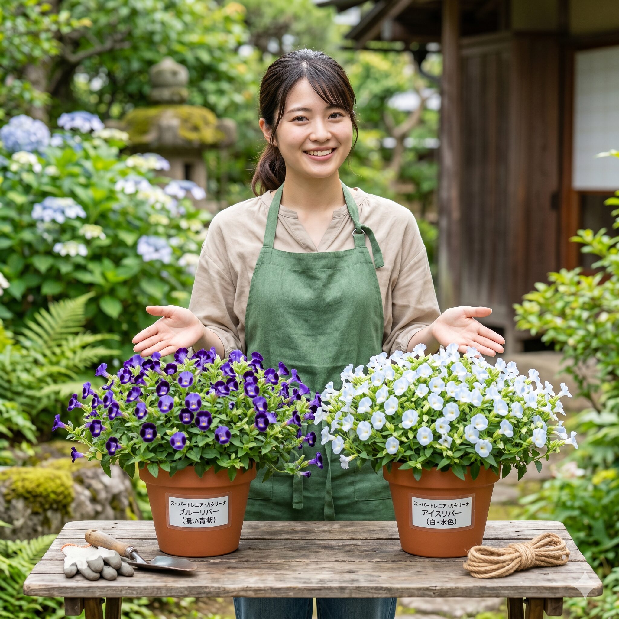 スーパー トレニア 増やし方9　スーパートレニア・カタリーナの人気品種ブルーリバーとアイスリバーの比較