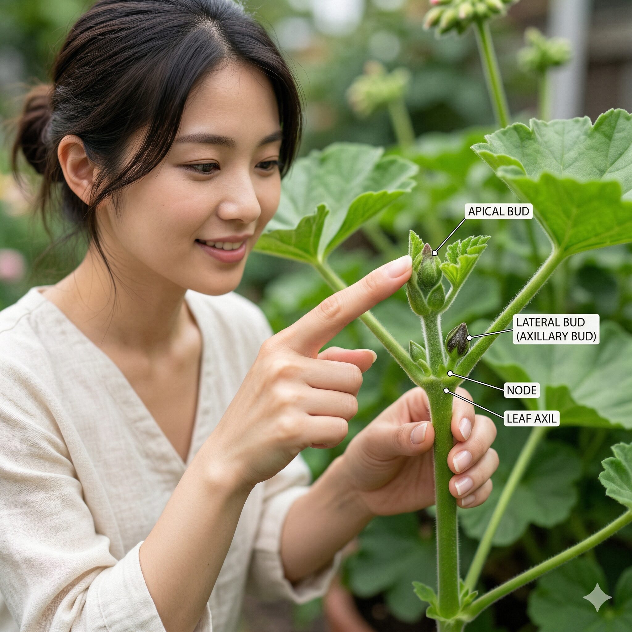 ゼラニウム 切り 戻し 時期3 ゼラニウムの頂芽優勢の仕組みを解説する茎の先端と節から出る脇芽の新芽