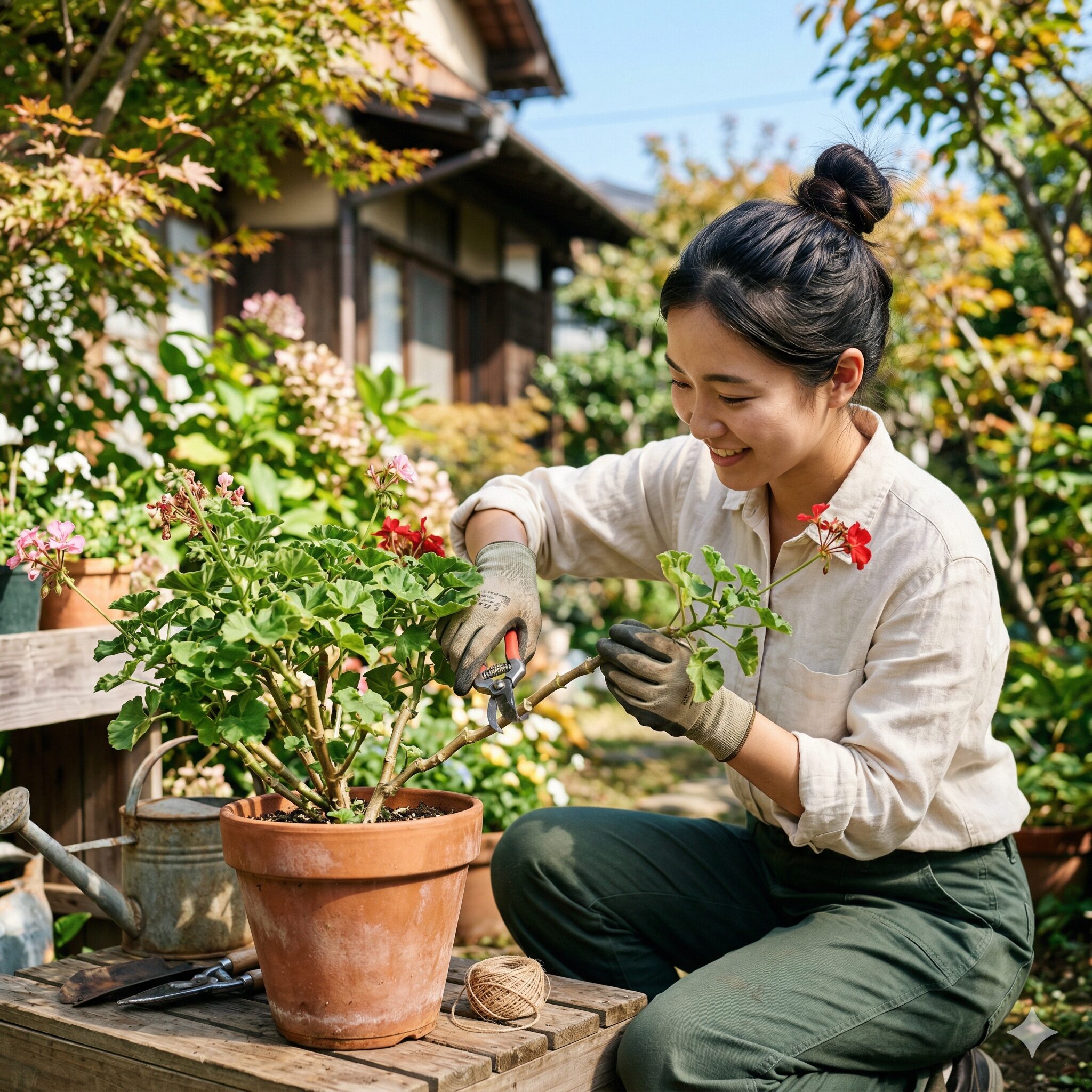 ゼラニウム 切り 戻し 時期7 ペラルゴニウムの来春の花芽作りのために9月の適期に行う本格的な切り戻し作業