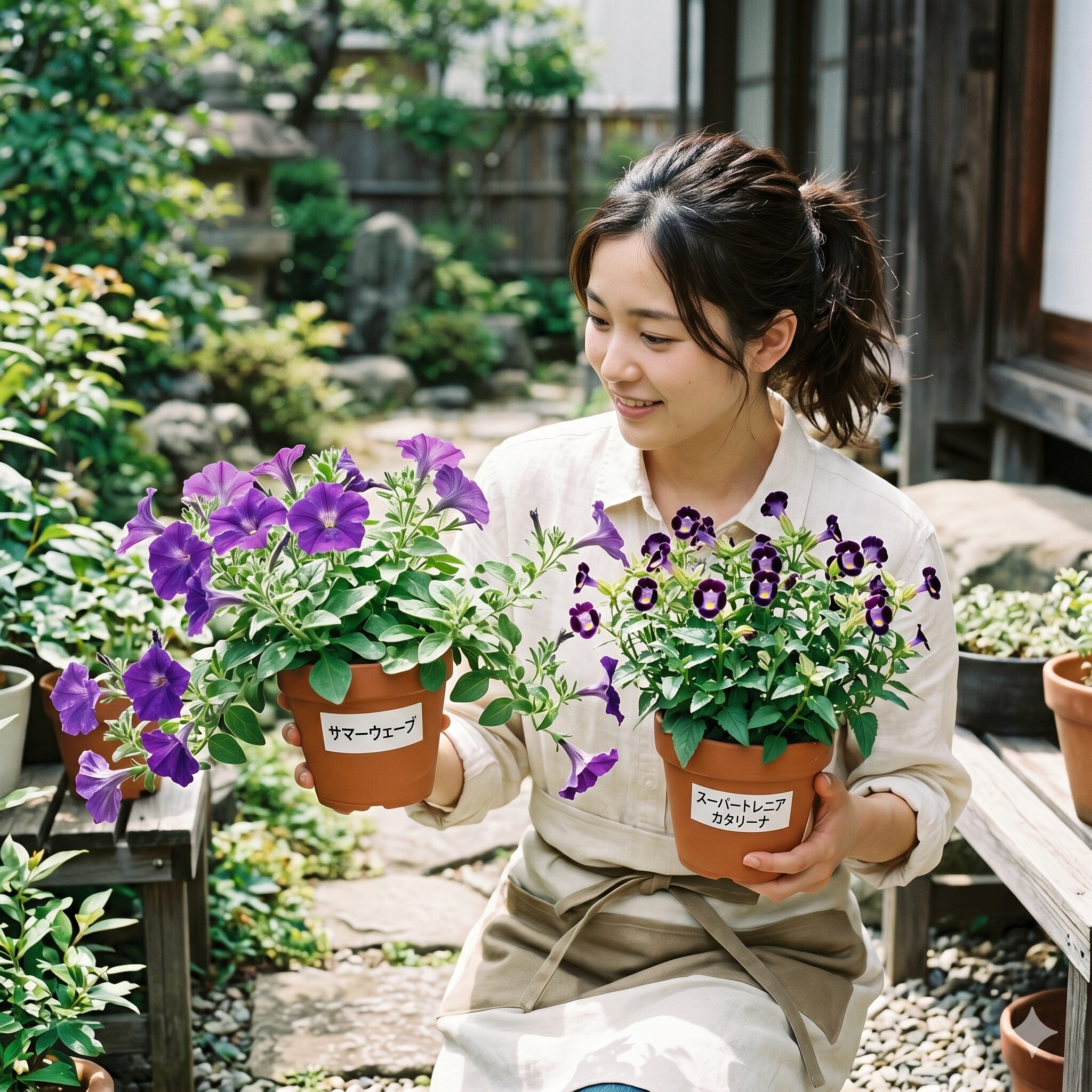 トレニア花言葉7　トレニアの人気品種、サマーウェーブとカタリーナの見た目や特徴の比較。