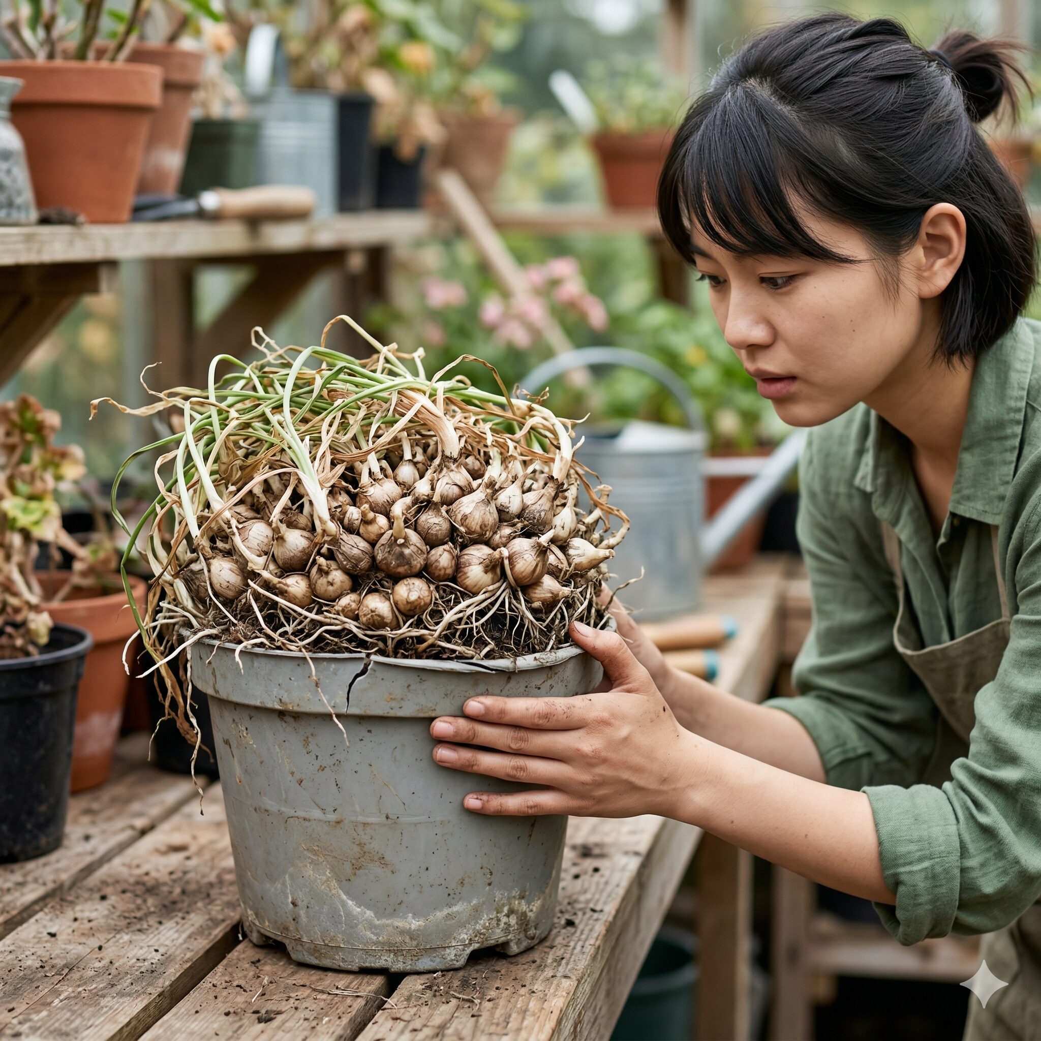 ネリネ クリスパ 育て方9 球根が増えすぎて鉢がいっぱいになり植え替えのタイミングを迎えたネリネ・クリスパ