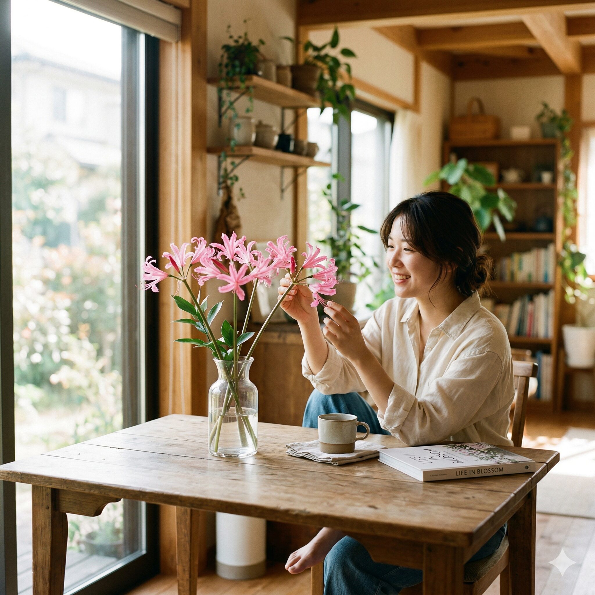 ネリネ ボーデニー 育て方10 切り花として室内を明るく彩るダイヤモンドリリーの花瓶生け