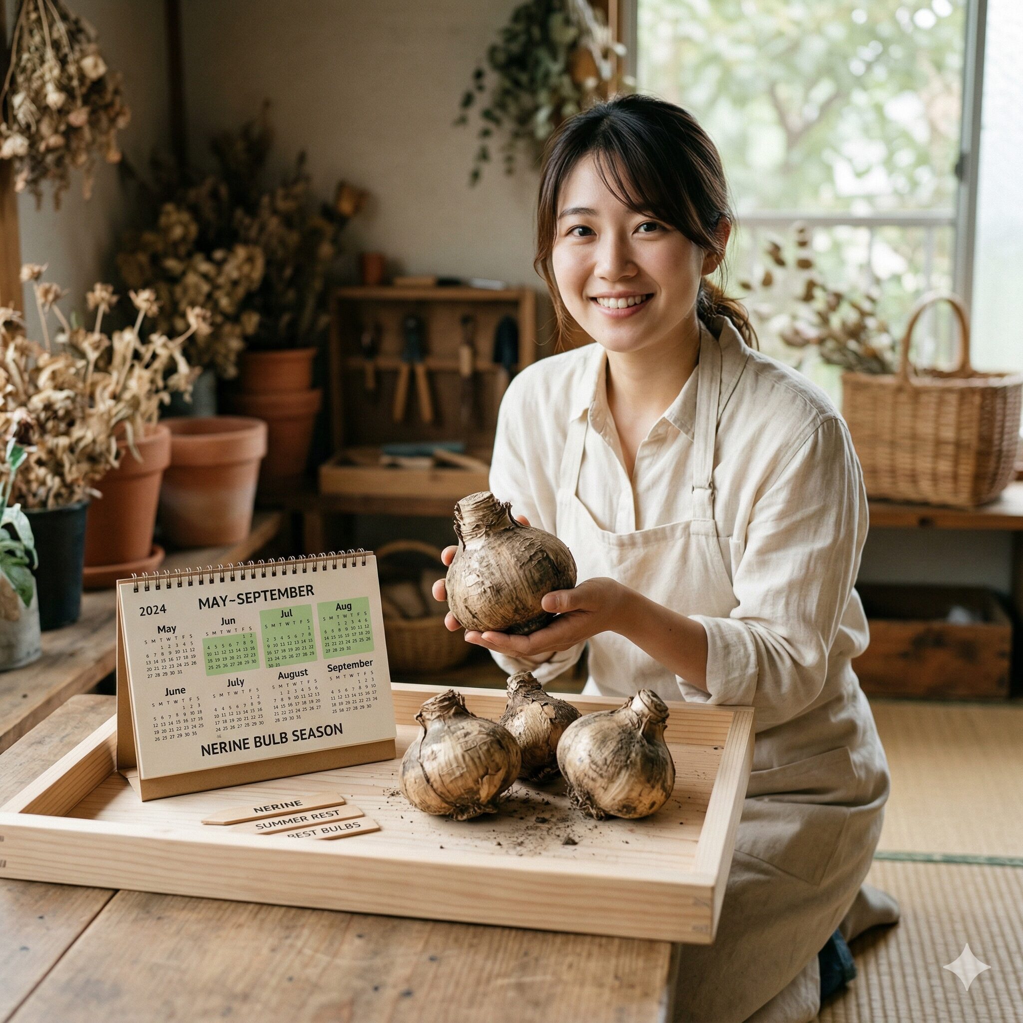 ネリネ 球根 販売時期3 夏の休眠期に販売・配送されるネリネ(サルニエンシス系)の健康な球根
