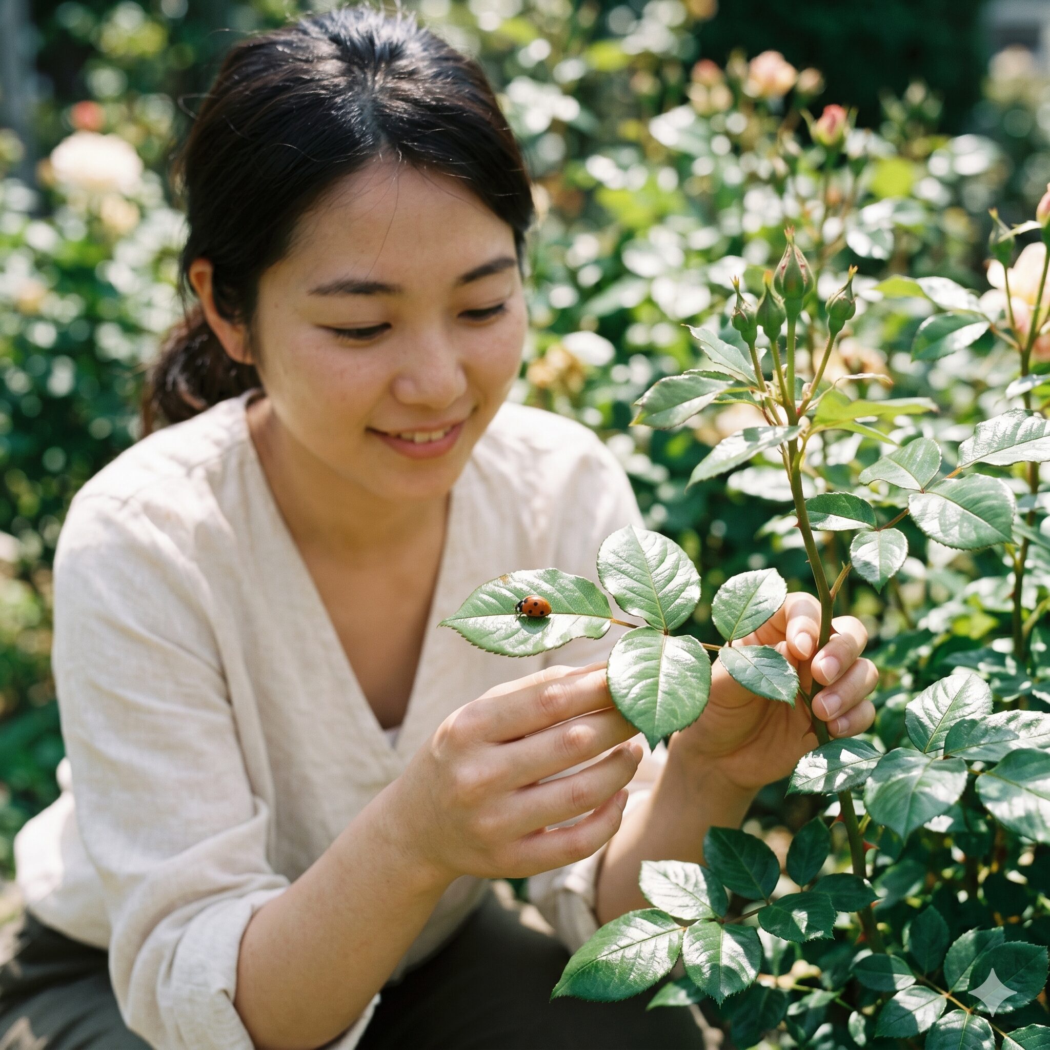 バラ 季節 いつ10　病害虫の被害がなく光合成を活発に行う健康で美しいバラの葉