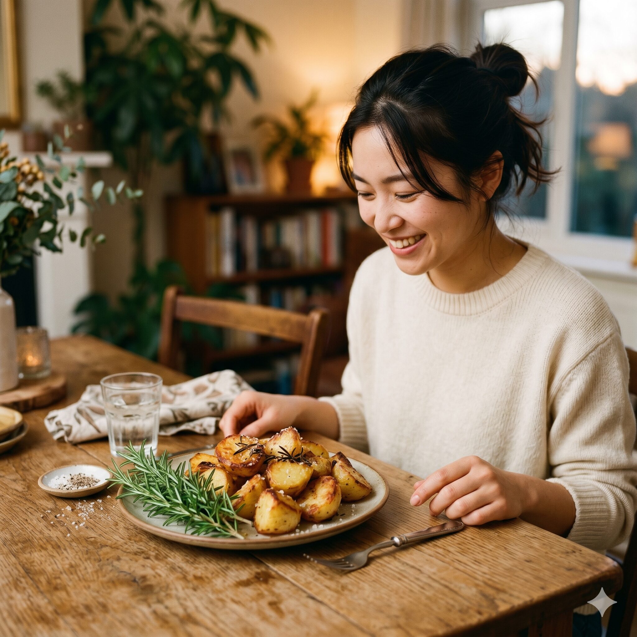 ローズマリー 生 使い方3　生のローズマリーと岩塩をたっぷり使った香ばしいローストポテト