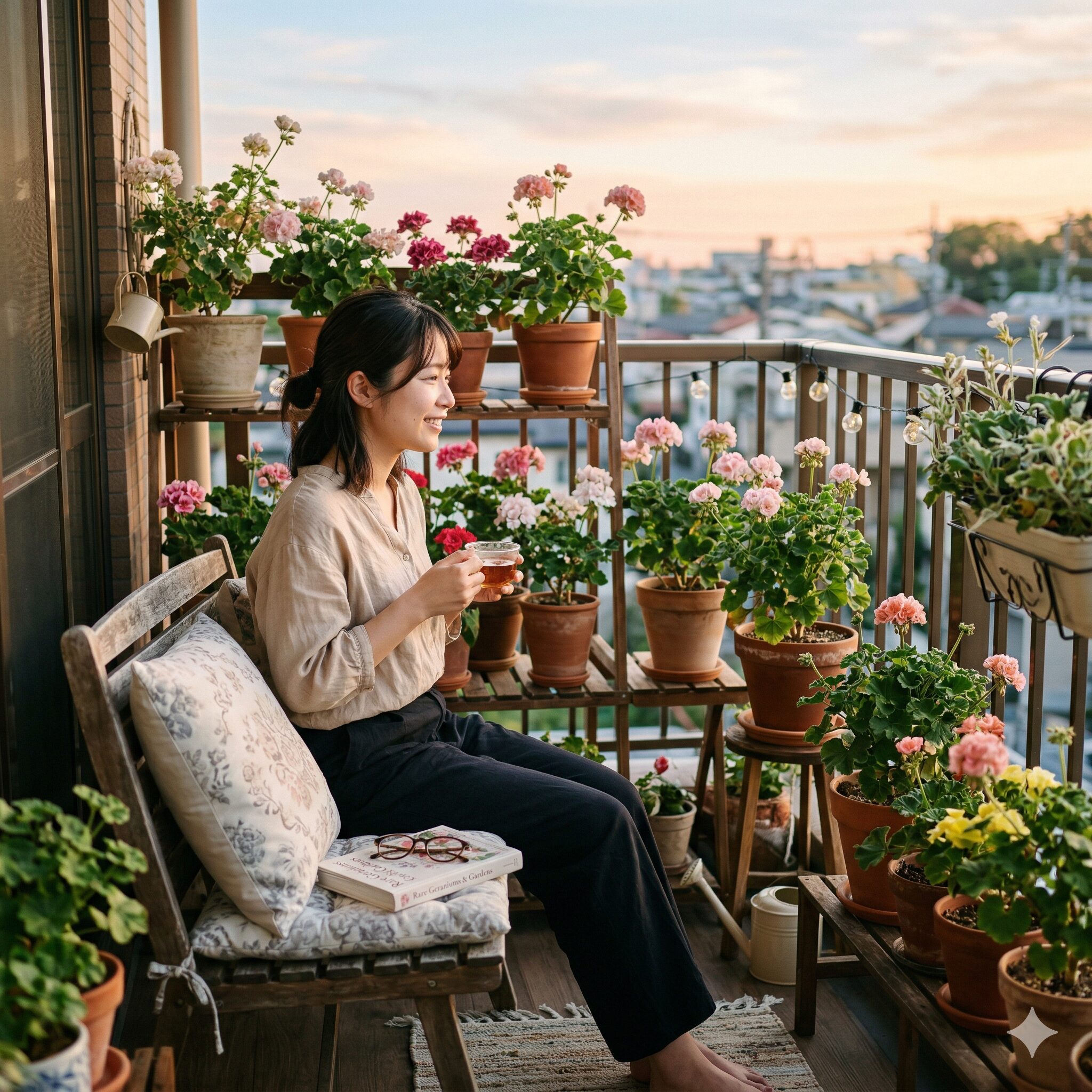 珍しい ゼラニウム 新品種10　希少なゼラニウムで彩られたおしゃれで心地よいベランダガーデン