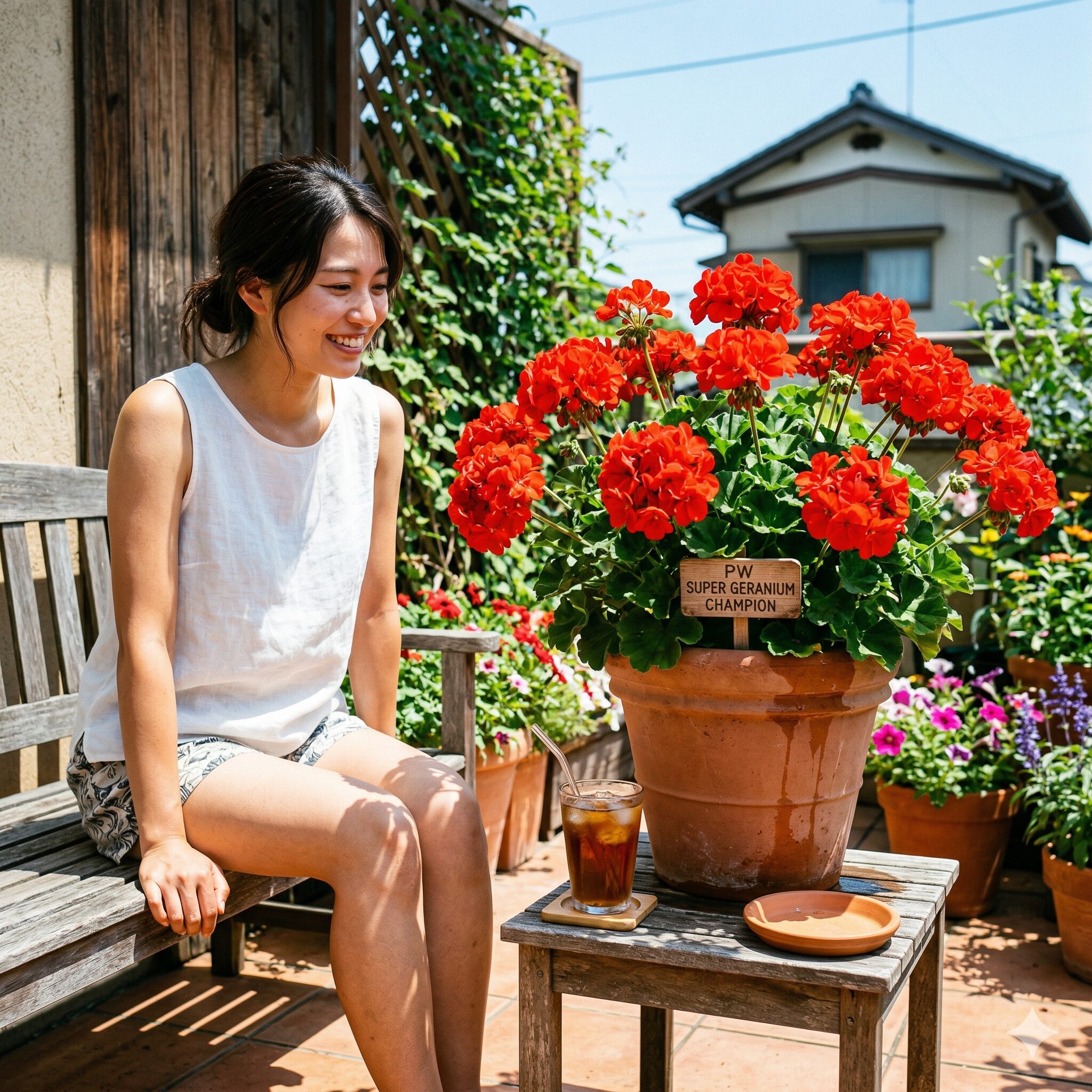 珍しい ゼラニウム 新品種5　真夏の直射日光下でも元気に咲き続けるPWのスーパーゼラニウム