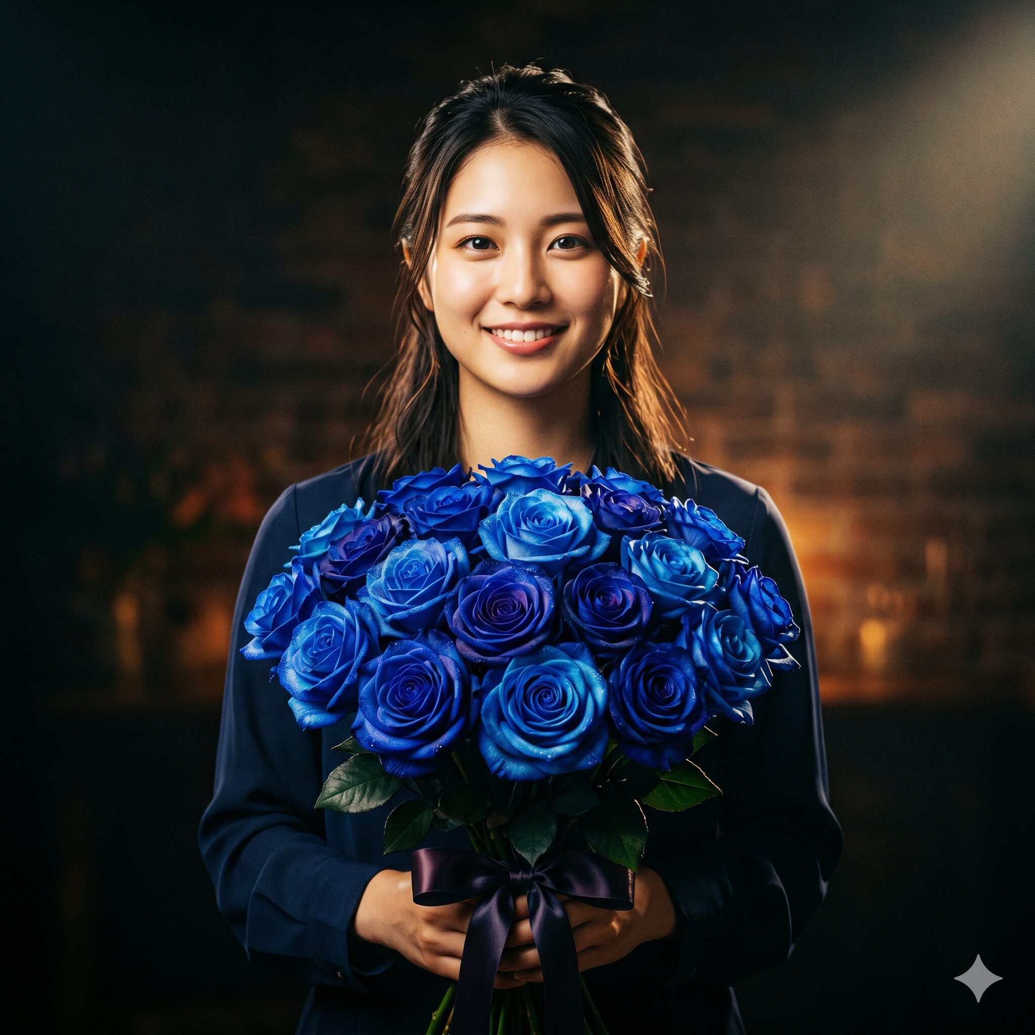 薔薇 20本 意味10　奇跡と夢の実現を象徴する、神秘的で未来志向な青い薔薇20本の花束。