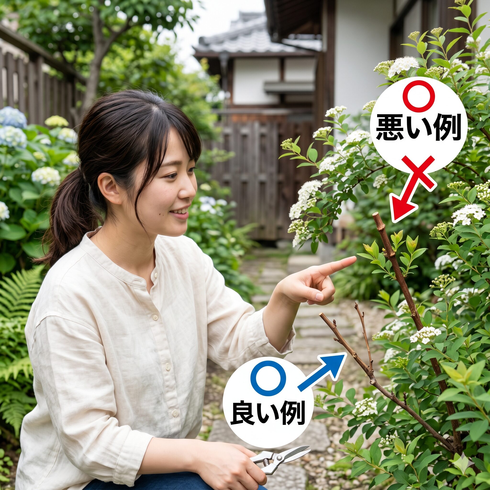 チェリーセージ 木質化8　チェリーセージの剪定で失敗しないための「葉を残す」正しいカット位置。
