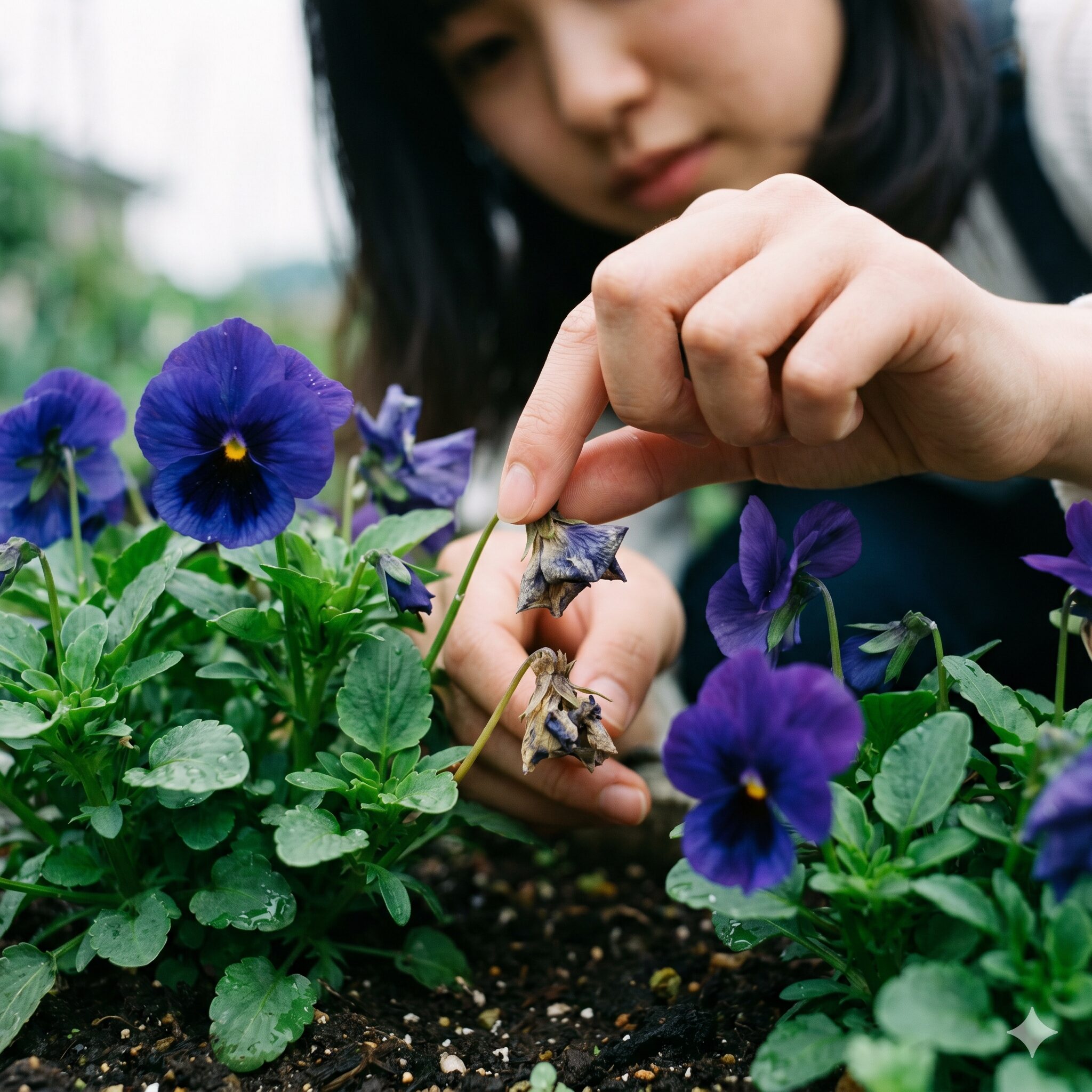 フィオリーナ 摘心9　フィオリーナの花がらを摘み取って病気を予防する手入れ