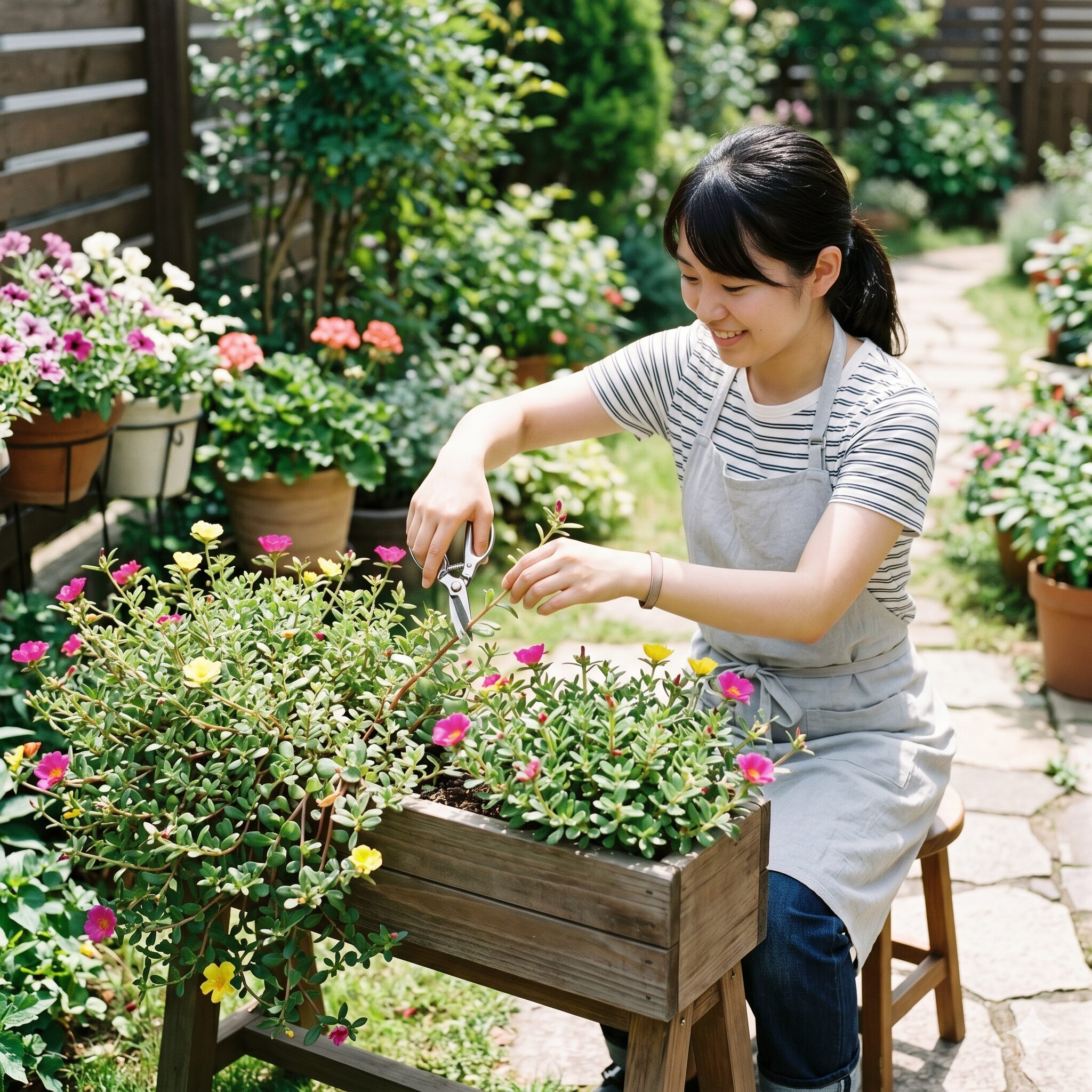 ポーチュラカ 鉢植え5 ポーチュラカをきれいに仕立てるための切り戻し(剪定)作業
