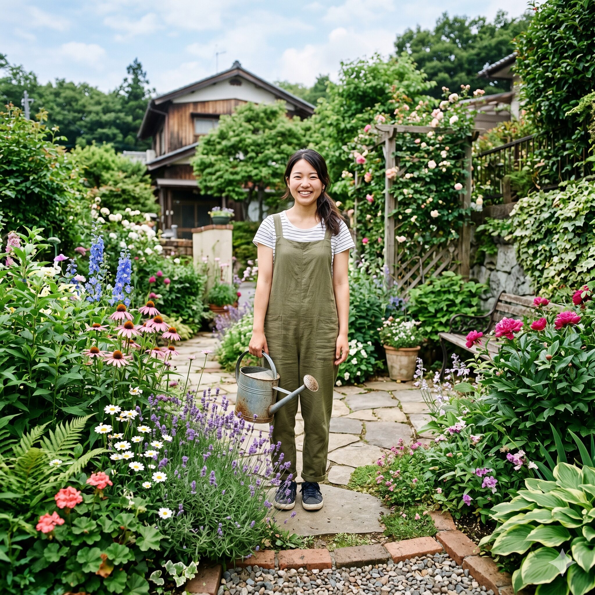 マーガレットに似た花 多年草10　多年草で彩られた理想的なガーデニングを楽しむ日本人女性
