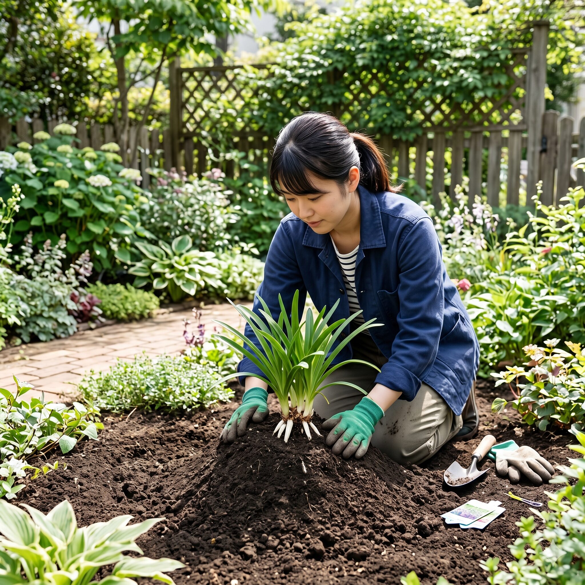 アガパンサス 育て方 花が咲かない8　水はけを良くするためのアガパンサスの「高植え」テクニックの実践。