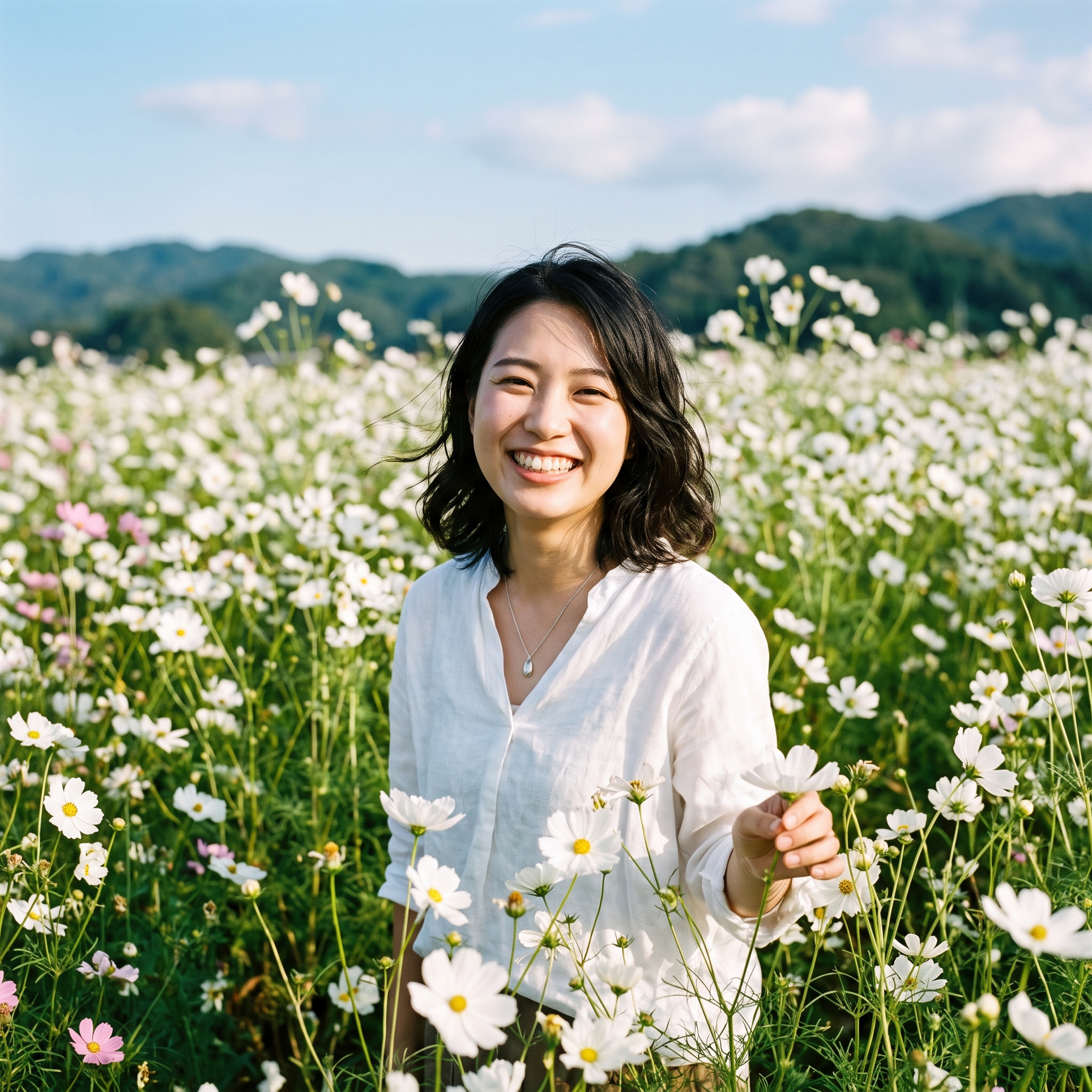 コスモスに似た花 白