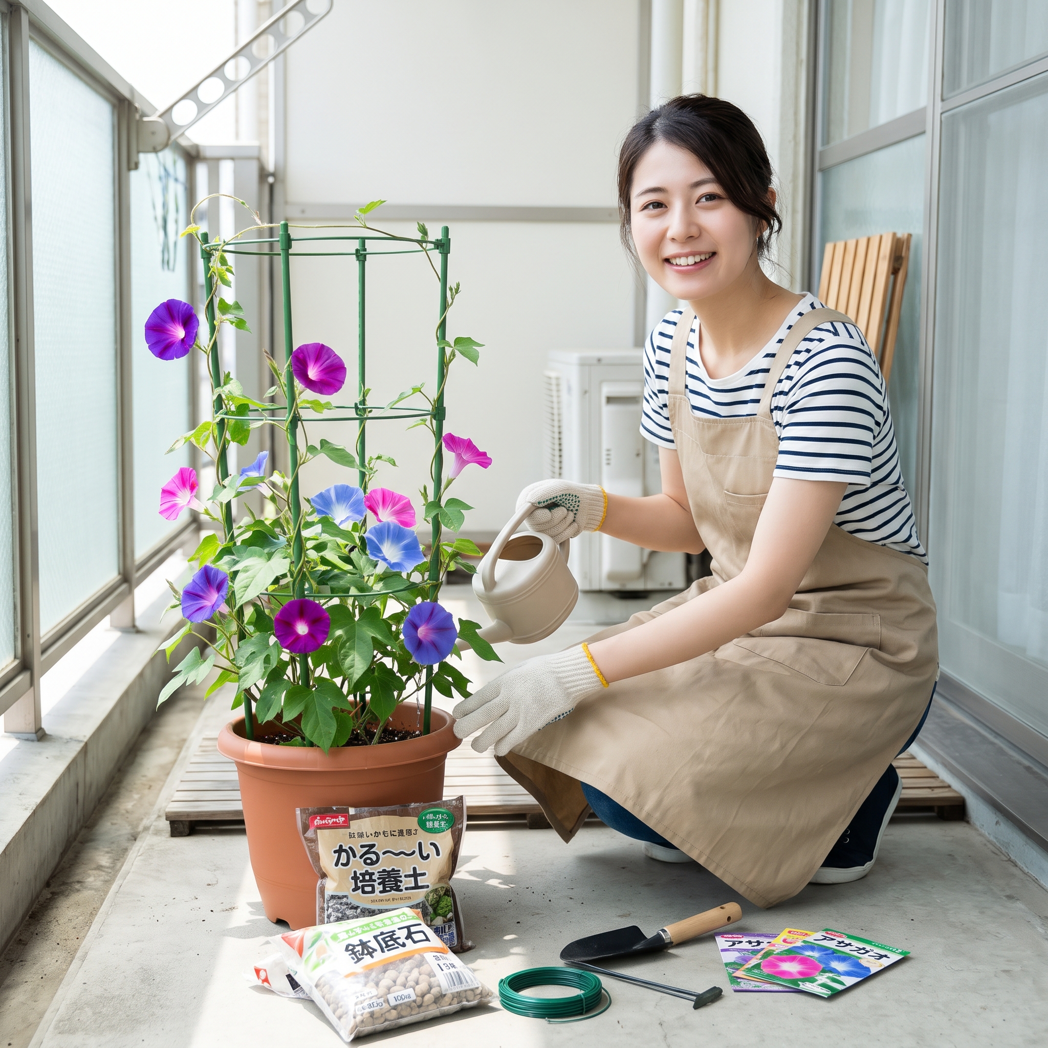 朝顔 育て方 100均